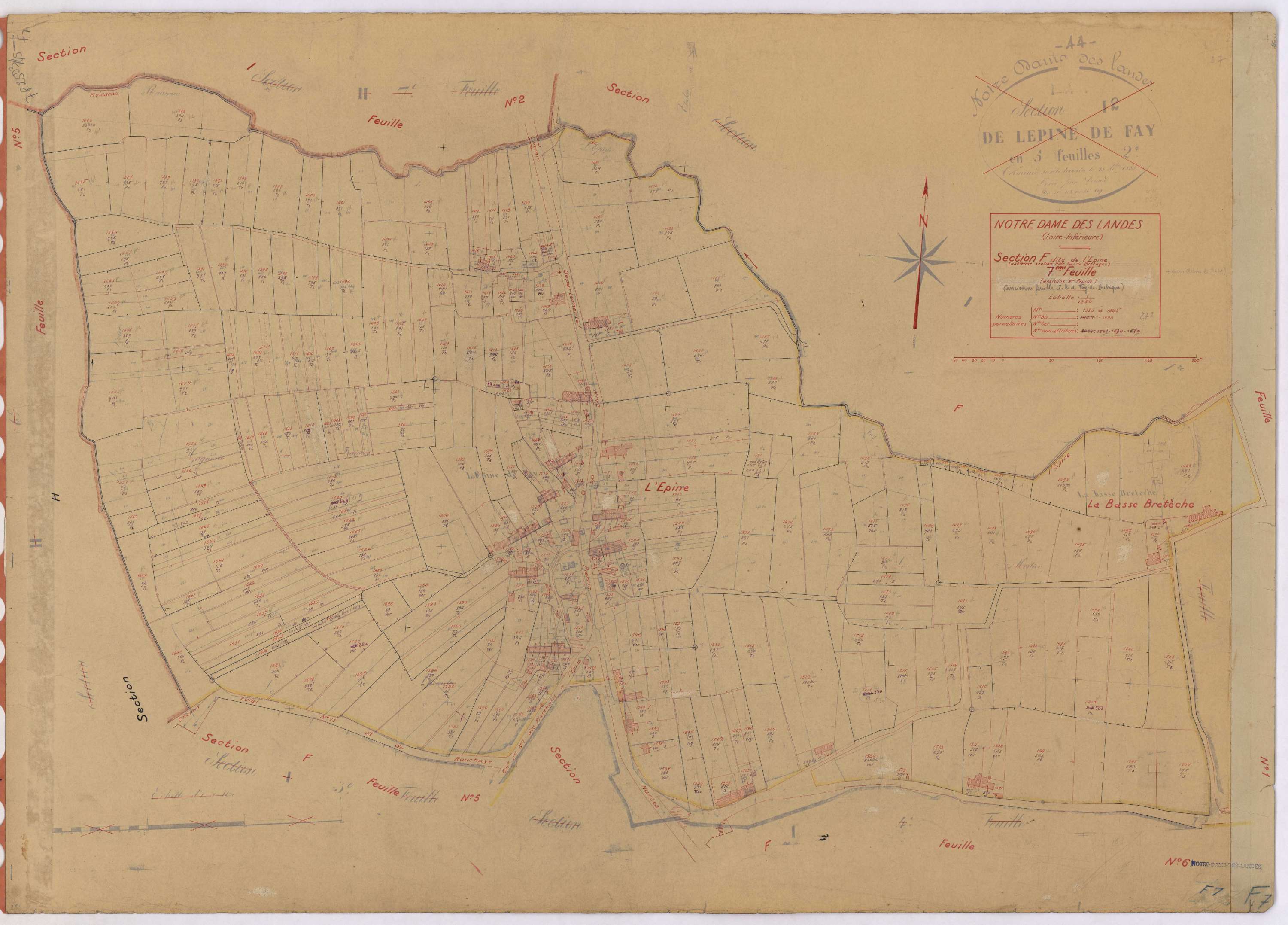 Notre-Dame-des-Landes - Section F7 Epine (section de l') ; 1386-1665