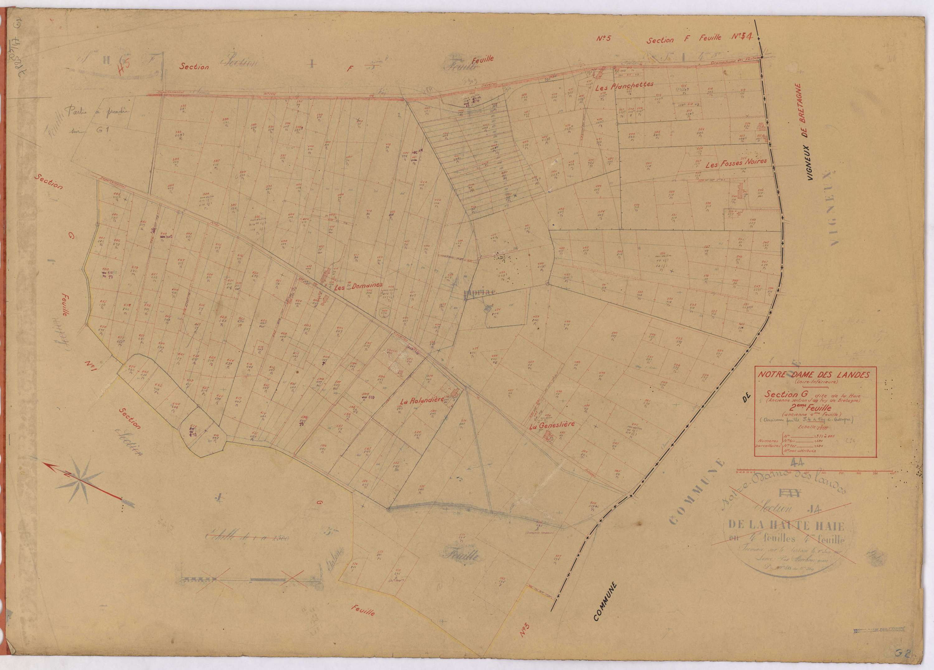 Notre-Dame-des-Landes - Section G2 Haie (section de La) ; 371-665