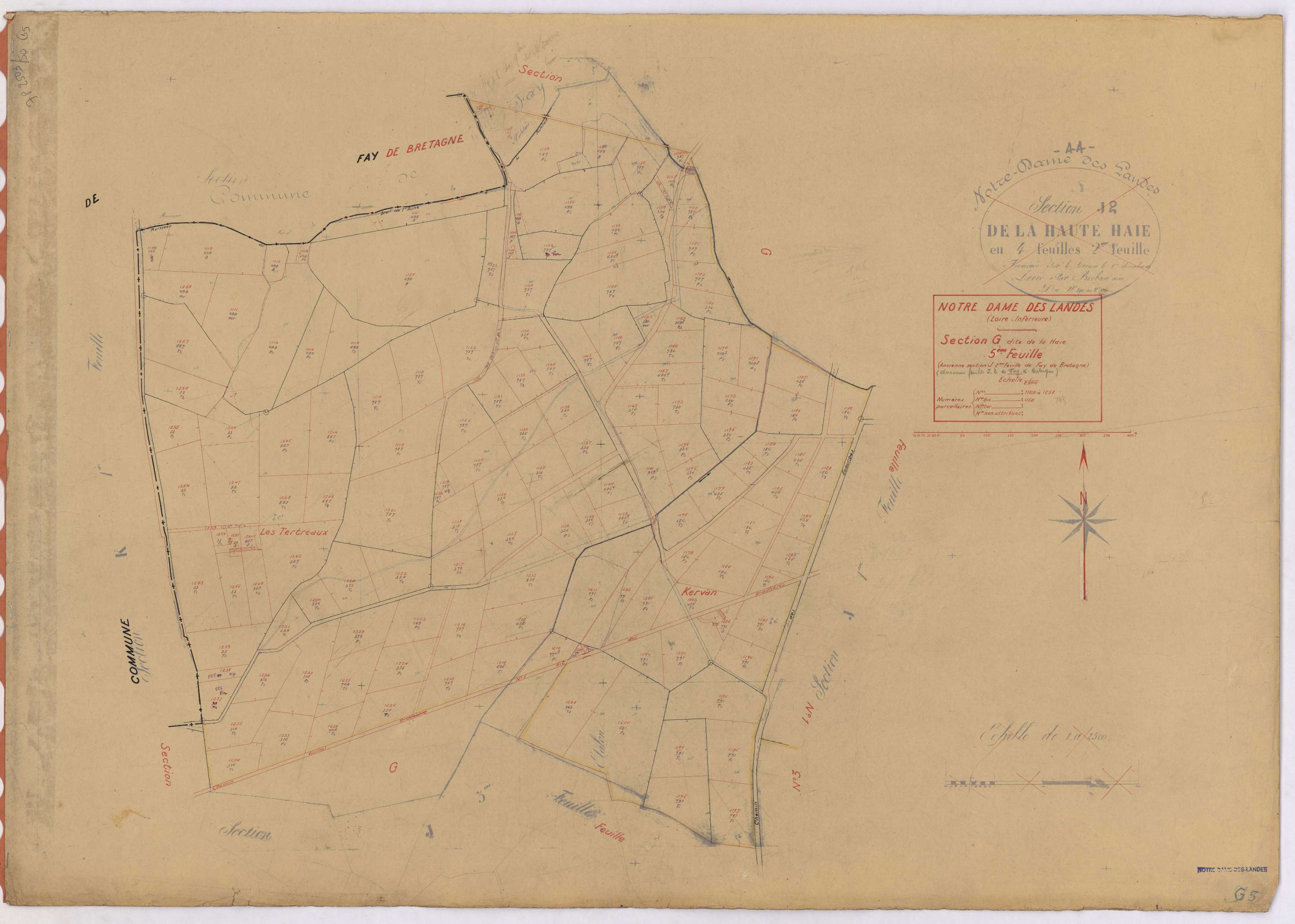 Notre-Dame-des-Landes - Section G5 Haie (section de La) ; 1109-1258