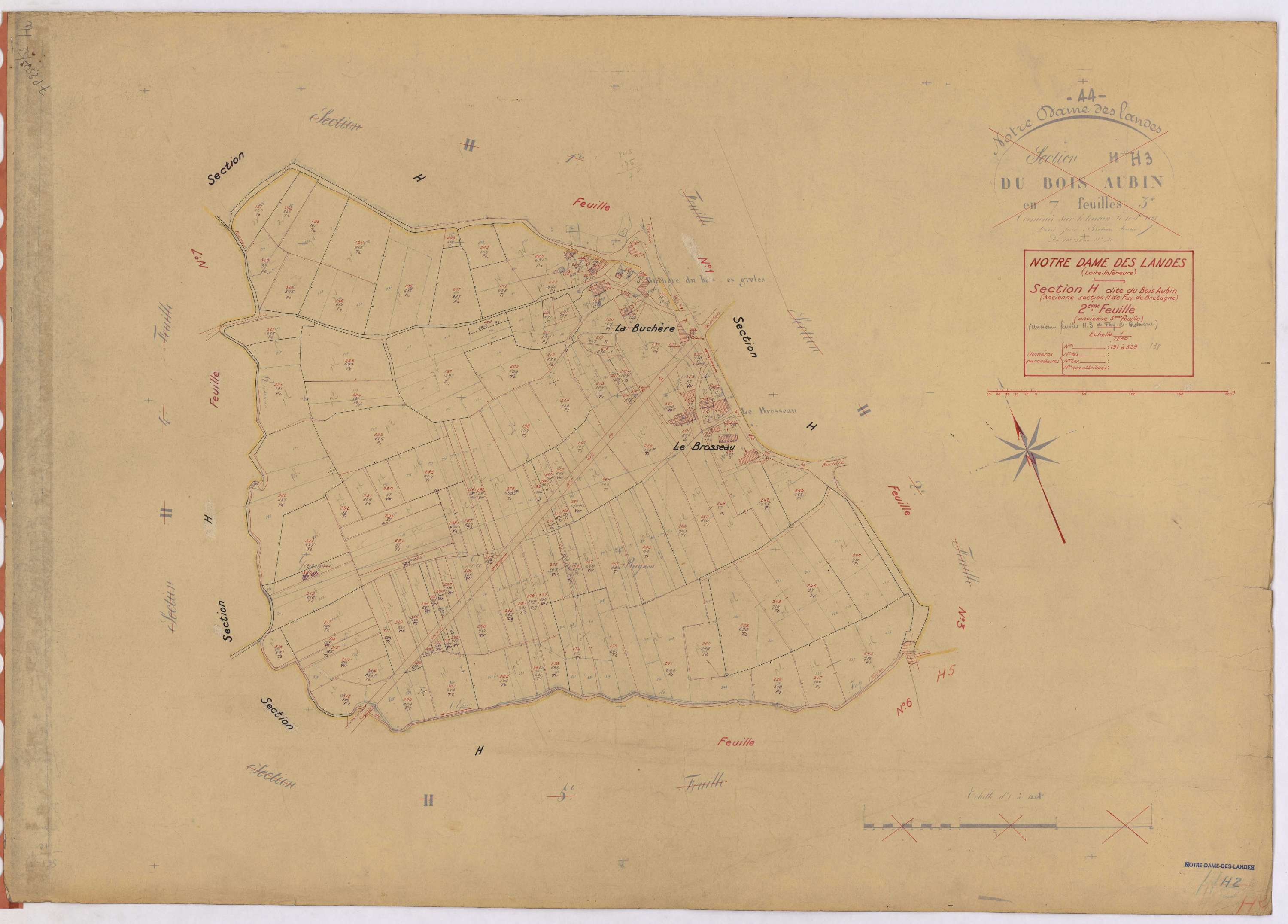 Notre-Dame-des-Landes - Section H2 Bois Aubin (section du) ; 191-329
