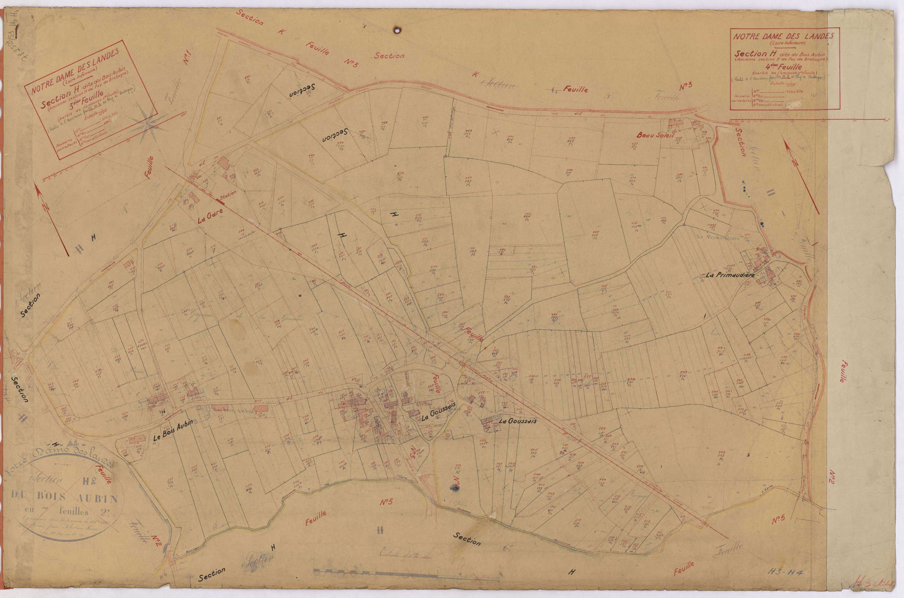 Notre-Dame-des-Landes - Section H3 H4 Bois Aubin (section du) ; 330-452 ; 453-574