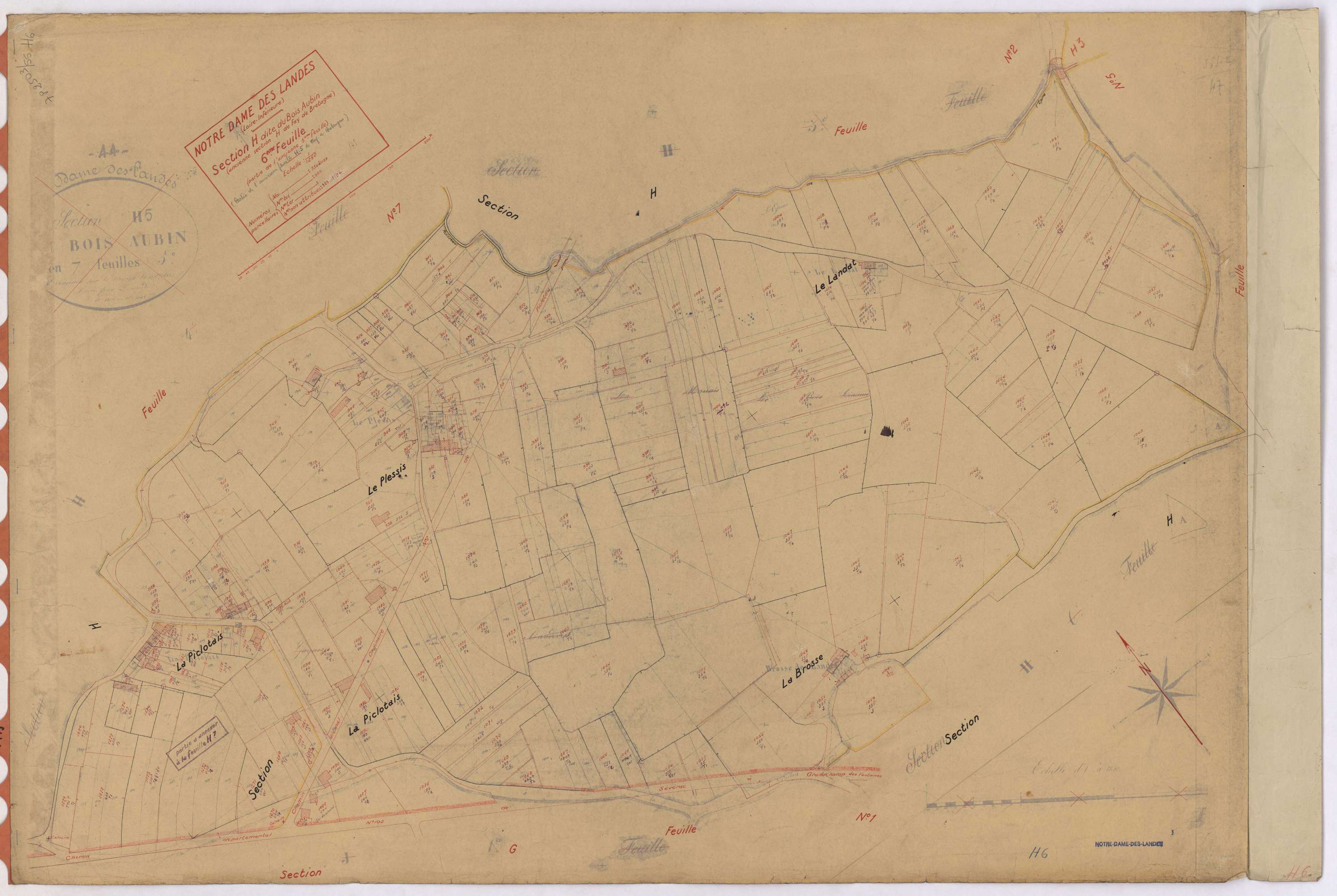 Notre-Dame-des-Landes - Section H6 Bois Aubin (section du) ; 934-1109