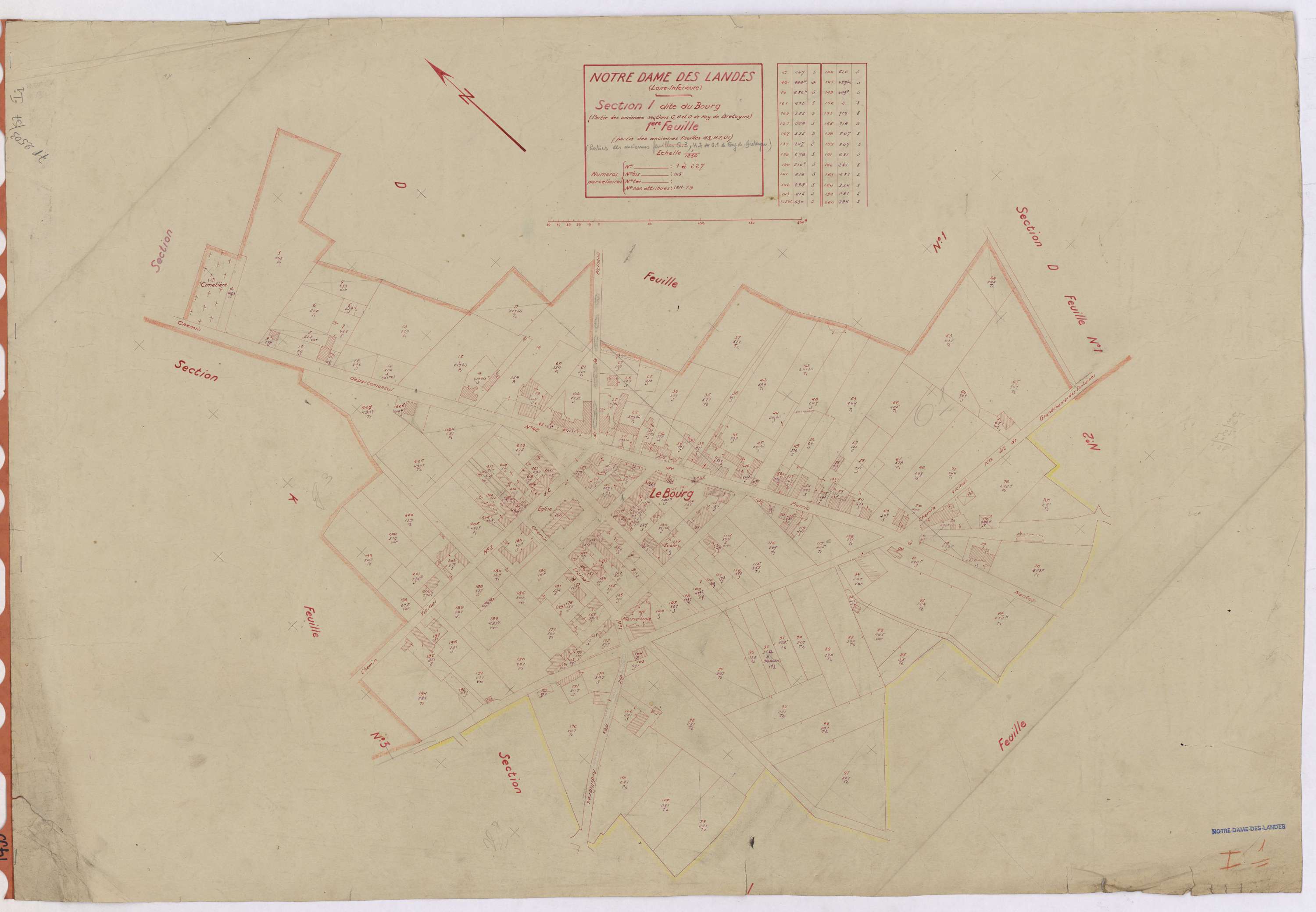 Notre-Dame-des-Landes - Section I1 Bourg (section du) ; 1-227