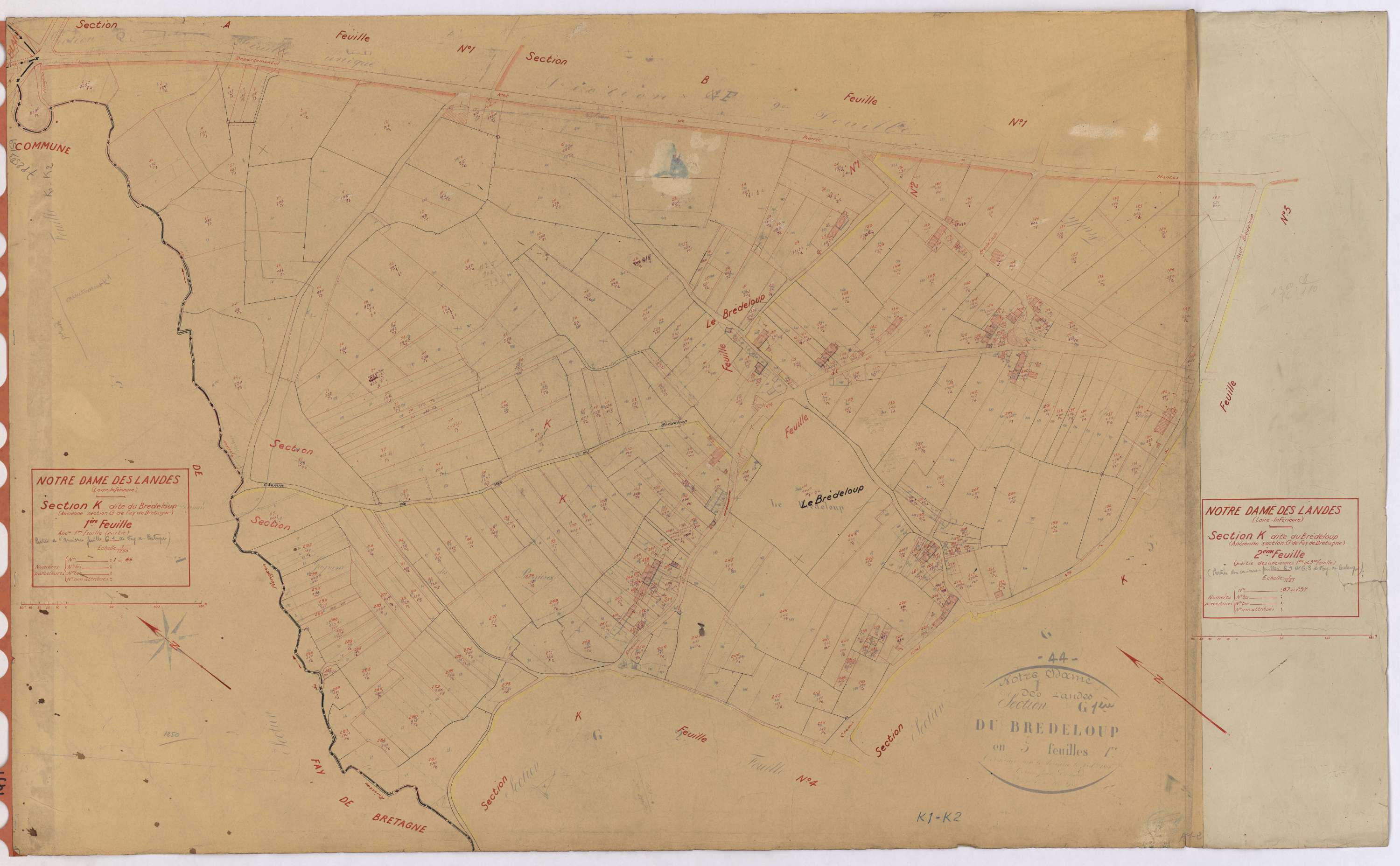 Notre-Dame-des-Landes - Section K1 K2 Brédeloup (section du) ; 1-86 ; 87-297