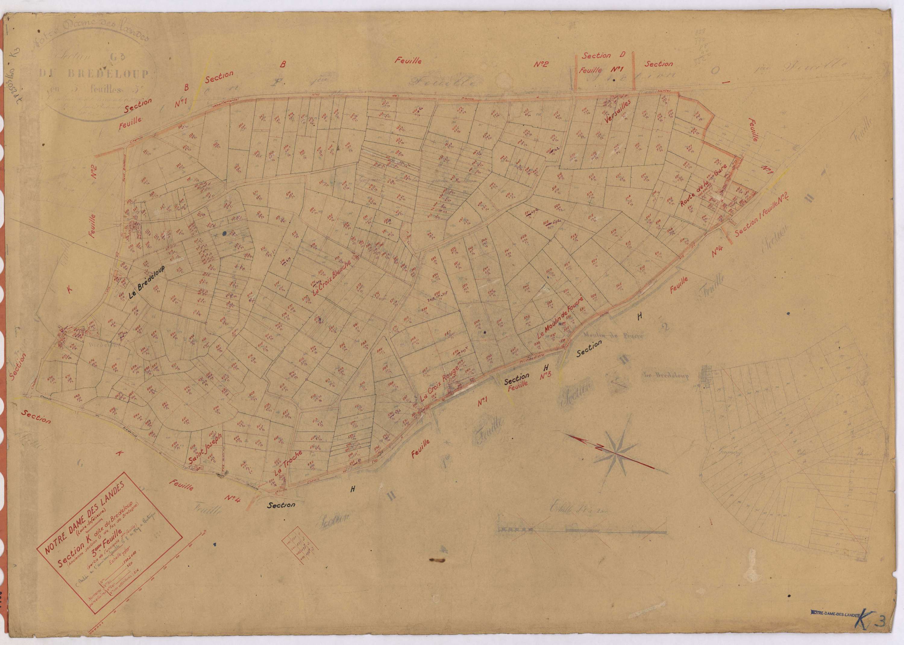 Notre-Dame-des-Landes - Section K3 Brédeloup (section du) ; 298-688