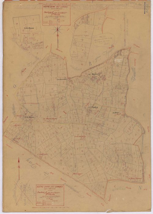 Notre-Dame-des-Landes - Section D2 D3 Moulinière (section de La) ; 341-595 ; 596-820