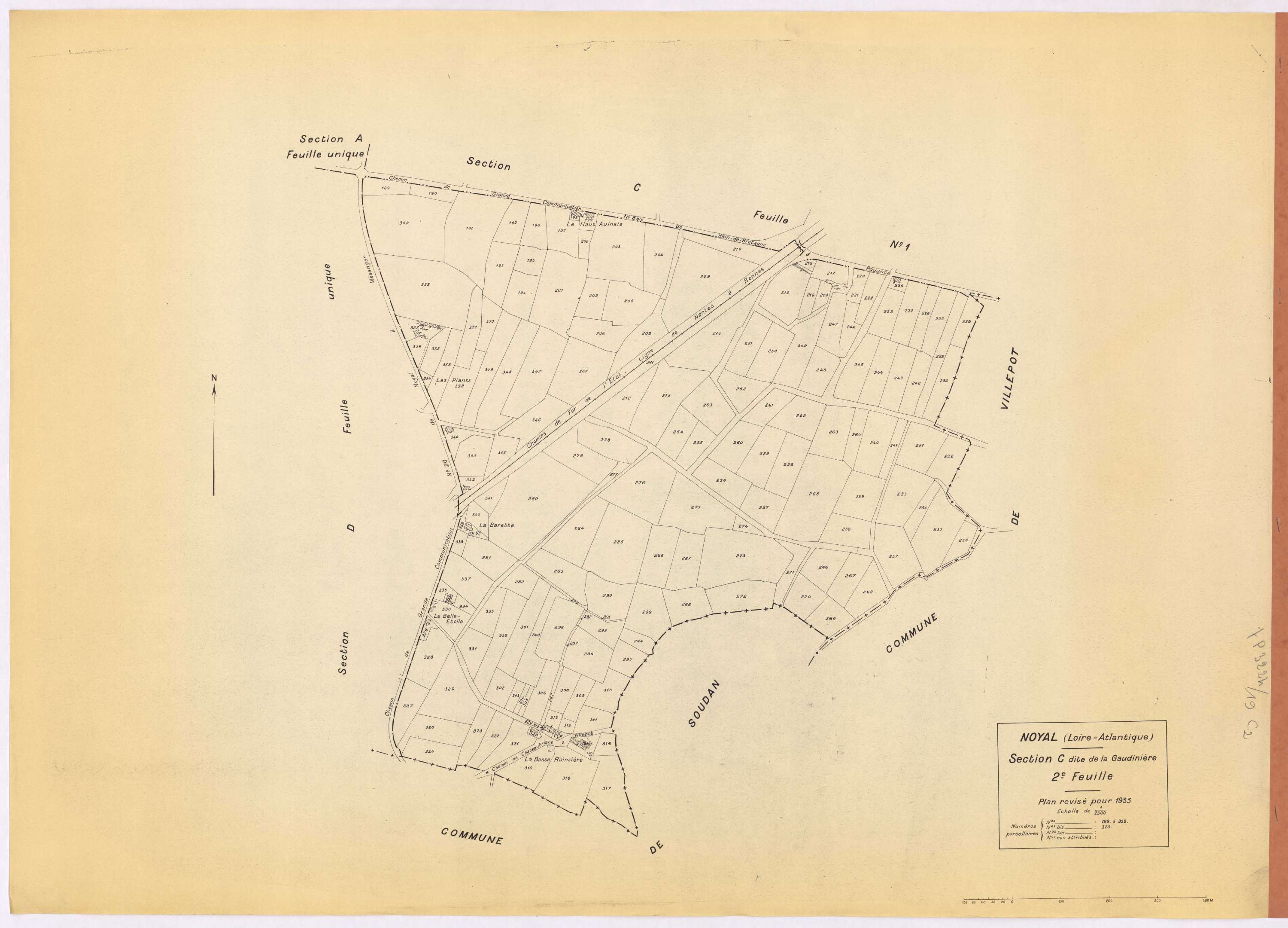 Noyal-sur-Brutz - Section C2 Gaudinière (section de La) ; 189-359