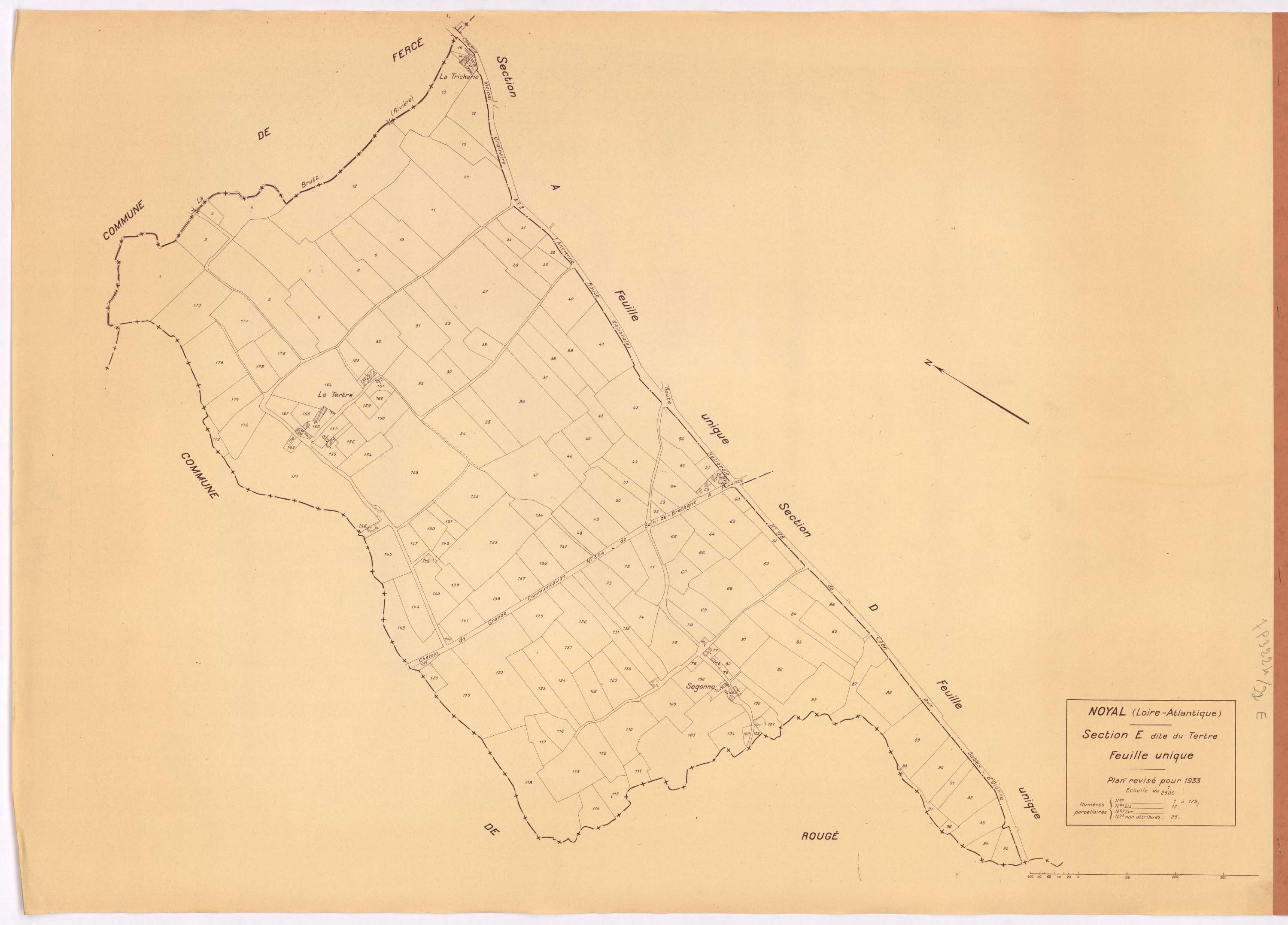 Noyal-sur-Brutz - Section E Tertre (section du) ; 1-179