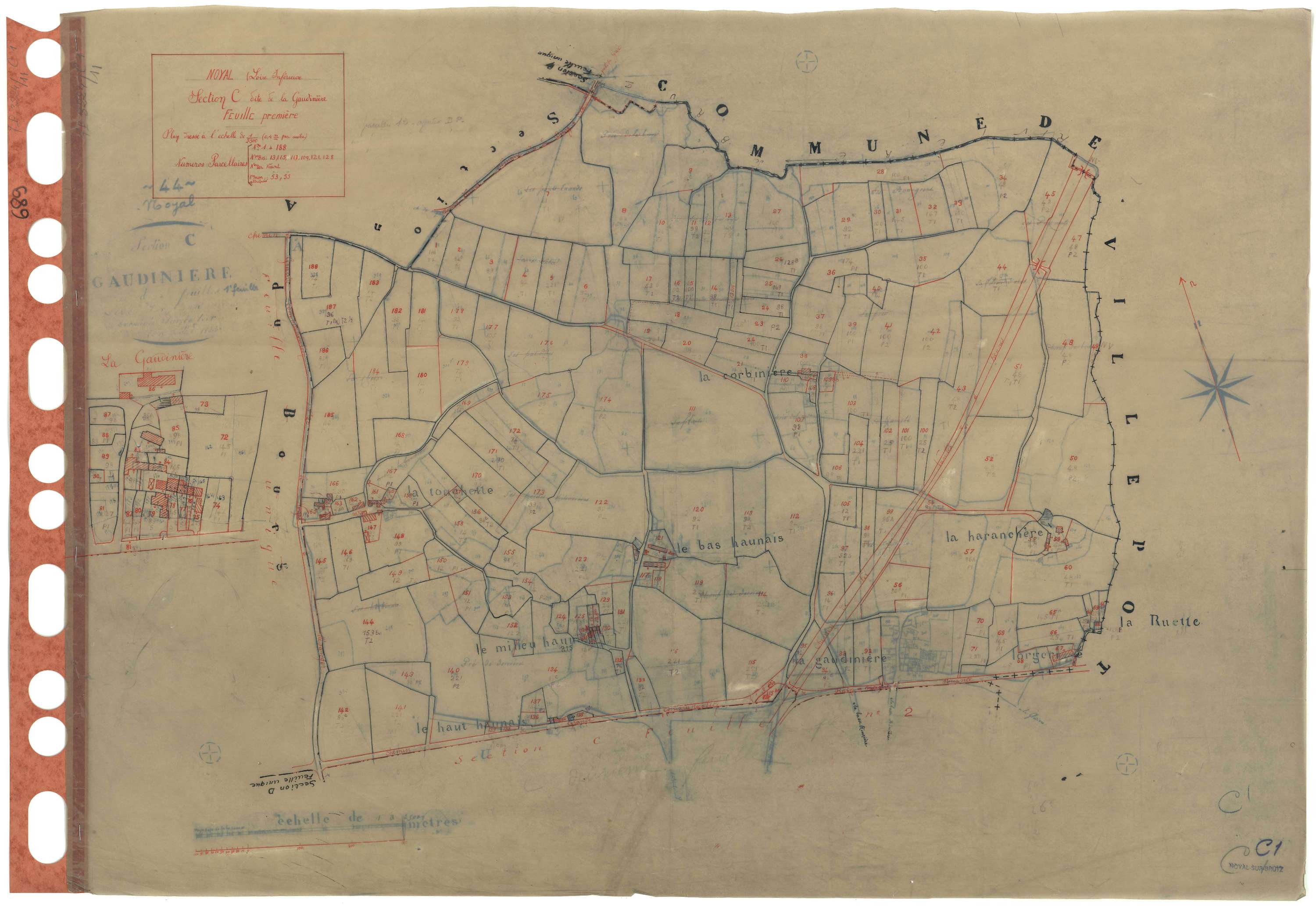 Noyal-sur-Brutz - Section C1 Gaudinière (section de La) . 1-188