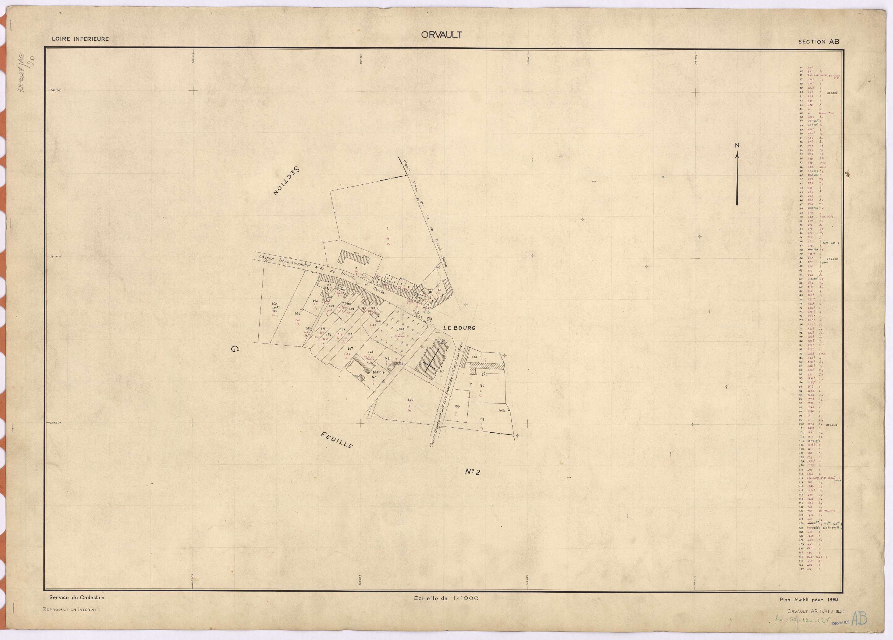 Orvault - Section AB 1-13 ; 136-165