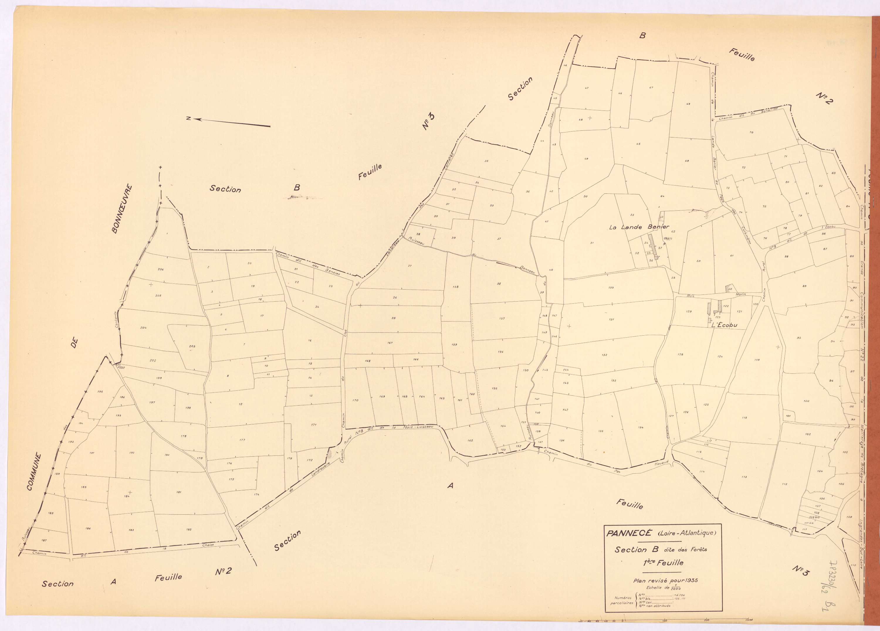 Pannecé - Section B1 Forêts (section des) ; 1-206