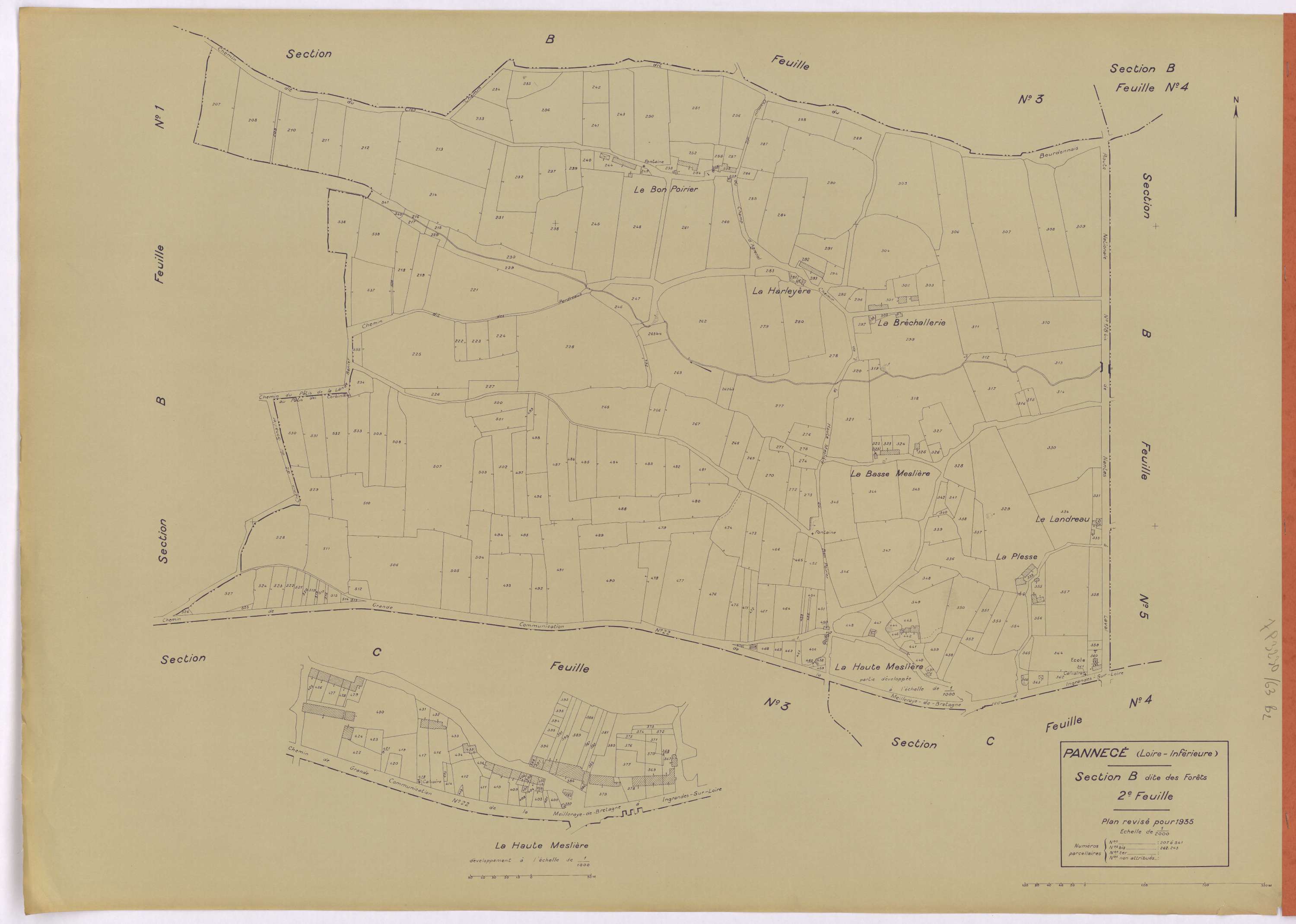 Pannecé - Section B2 Forêts (section des) ; 207-541