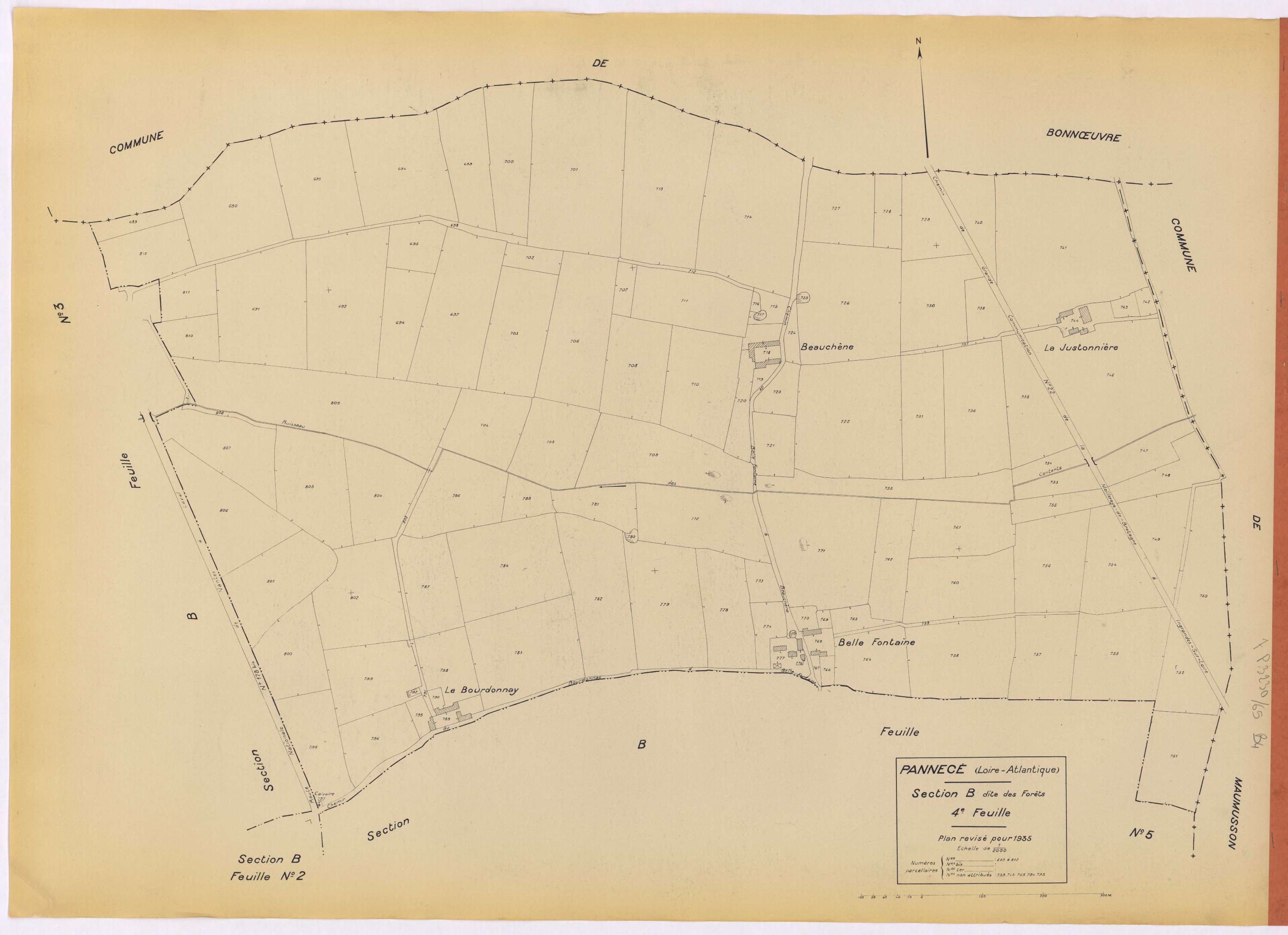 Pannecé - Section B4 Forêts (section des) ; 689-812