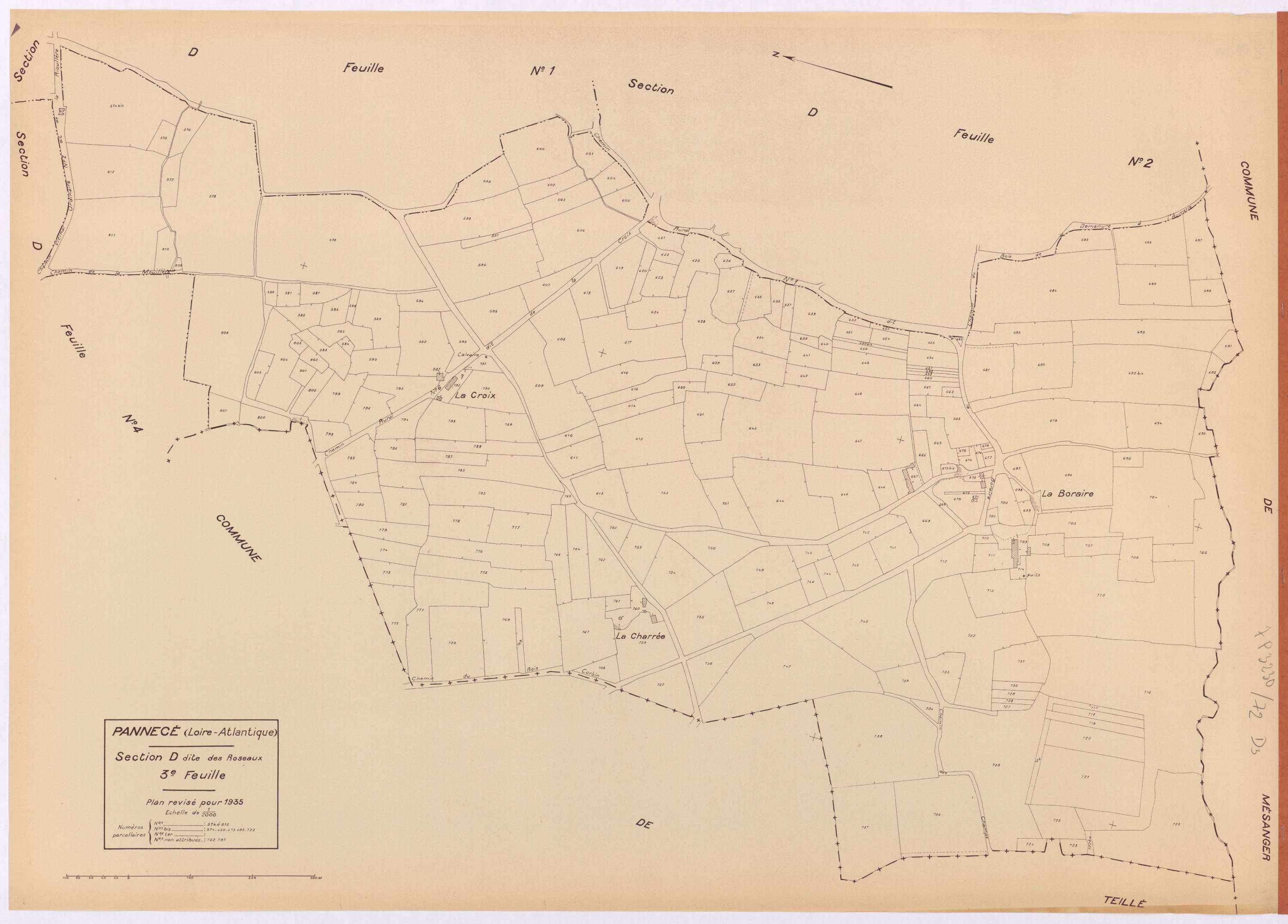 Pannecé - Section D3 Roseaux (section des) ; 574-812