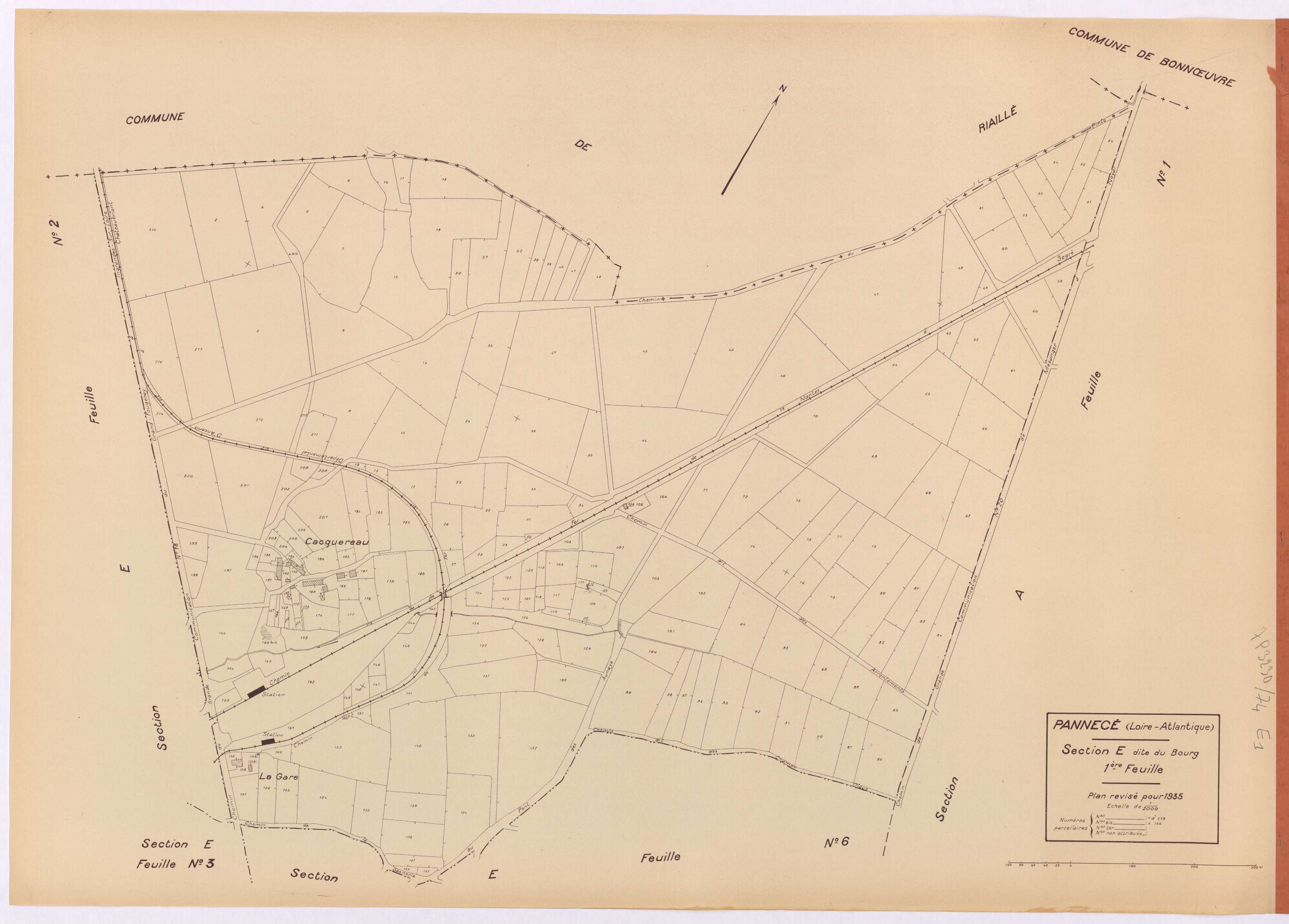 Pannecé - Section E1 Bourg (section du) ; 1-218