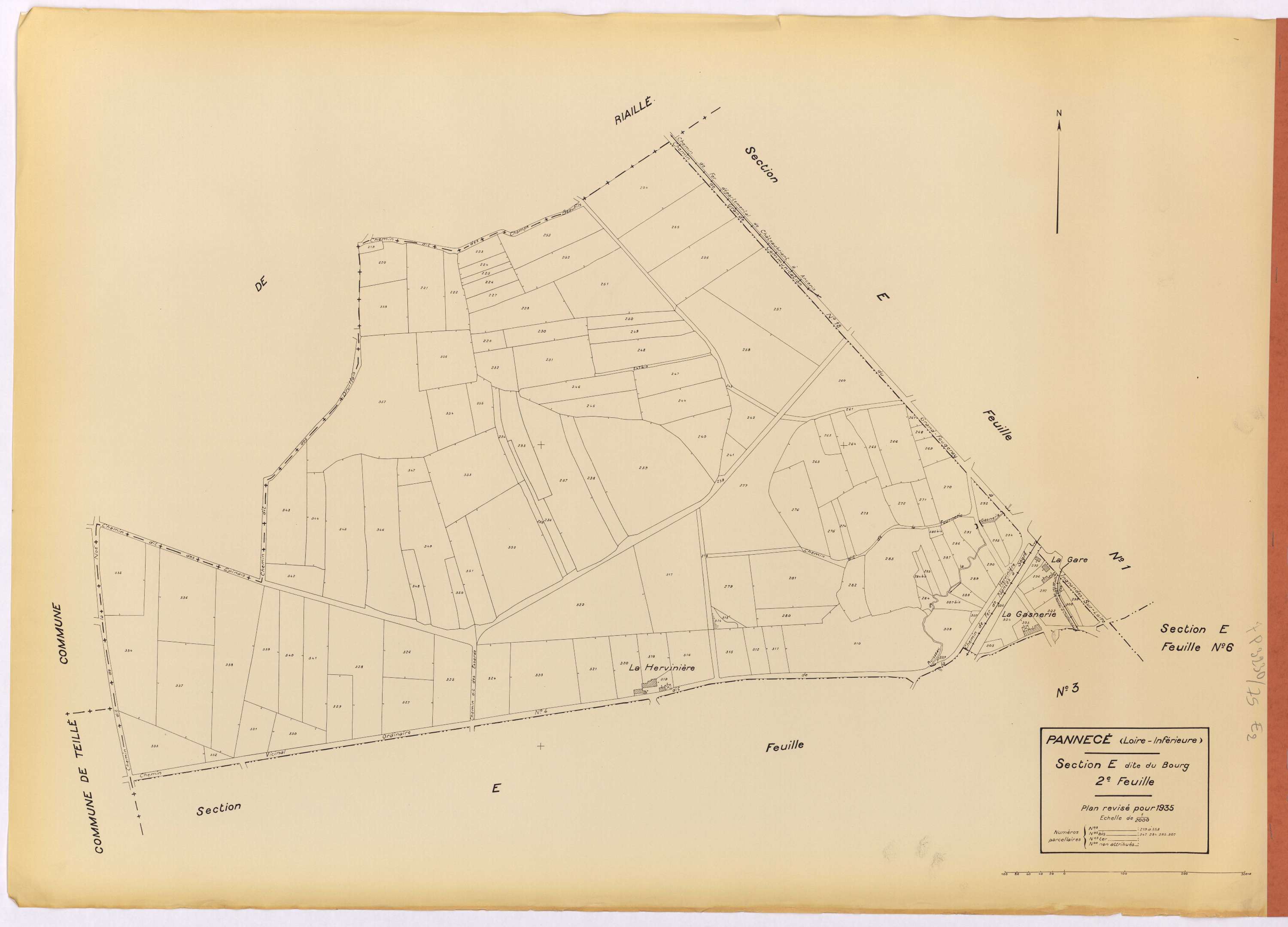 Pannecé - Section E2 Bourg (section du) ; 219-358