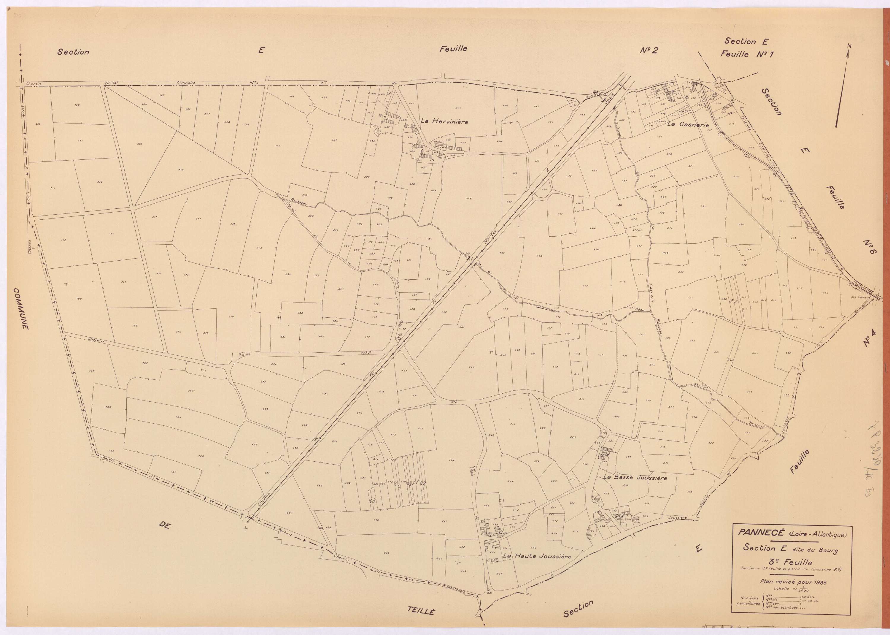 Pannecé - Section E3 Bourg (section du) ; 359-714