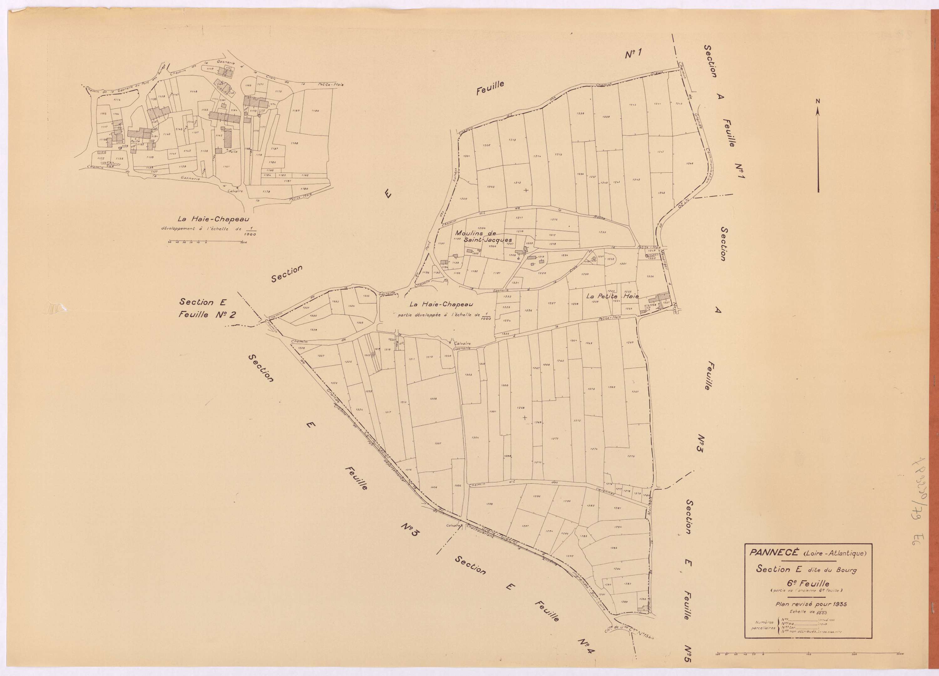 Pannecé - Section E6 Bourg (section du) ; 1114-1335