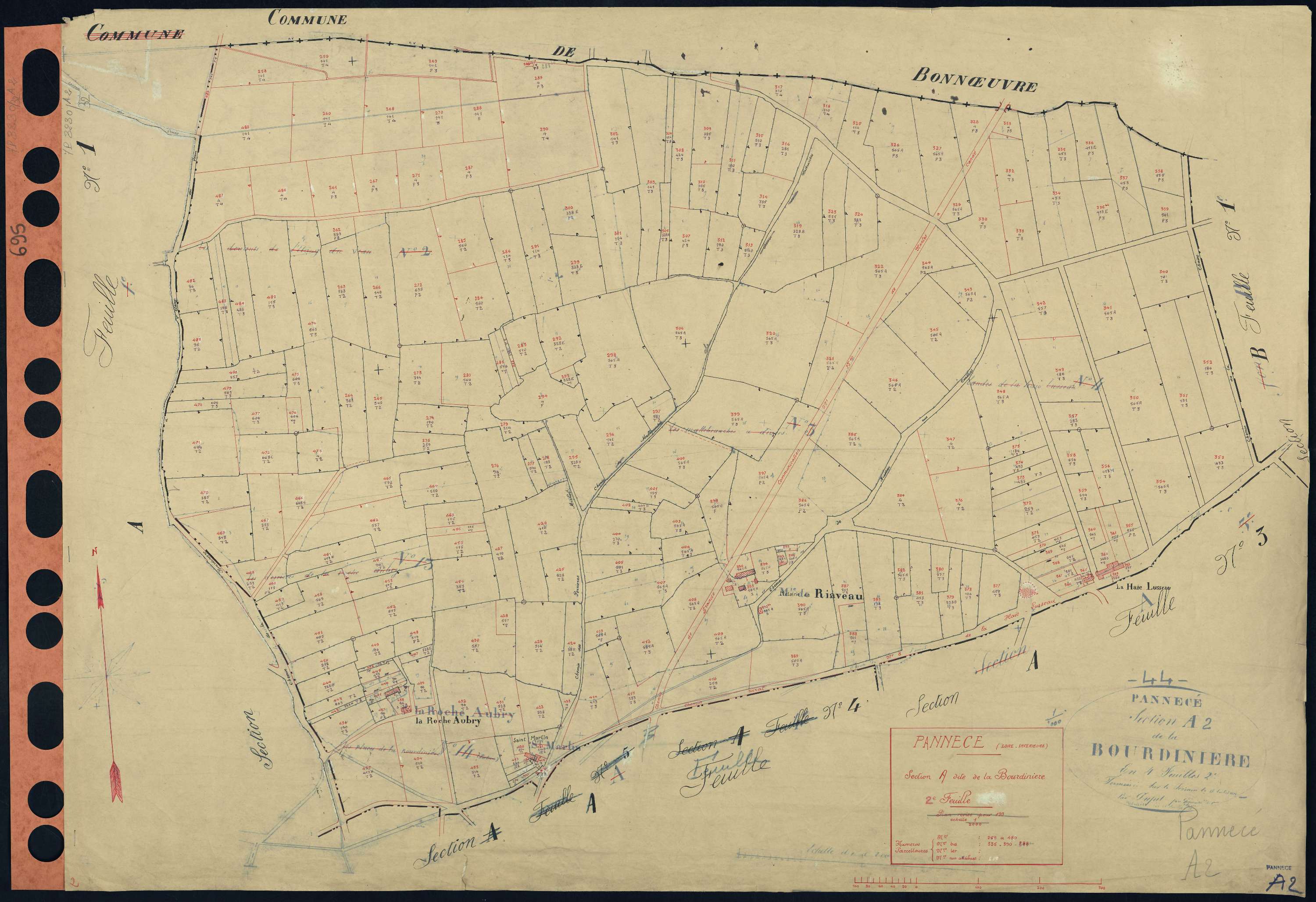 Pannecé - Section A2 Bourdinière (section de La) . 258-489