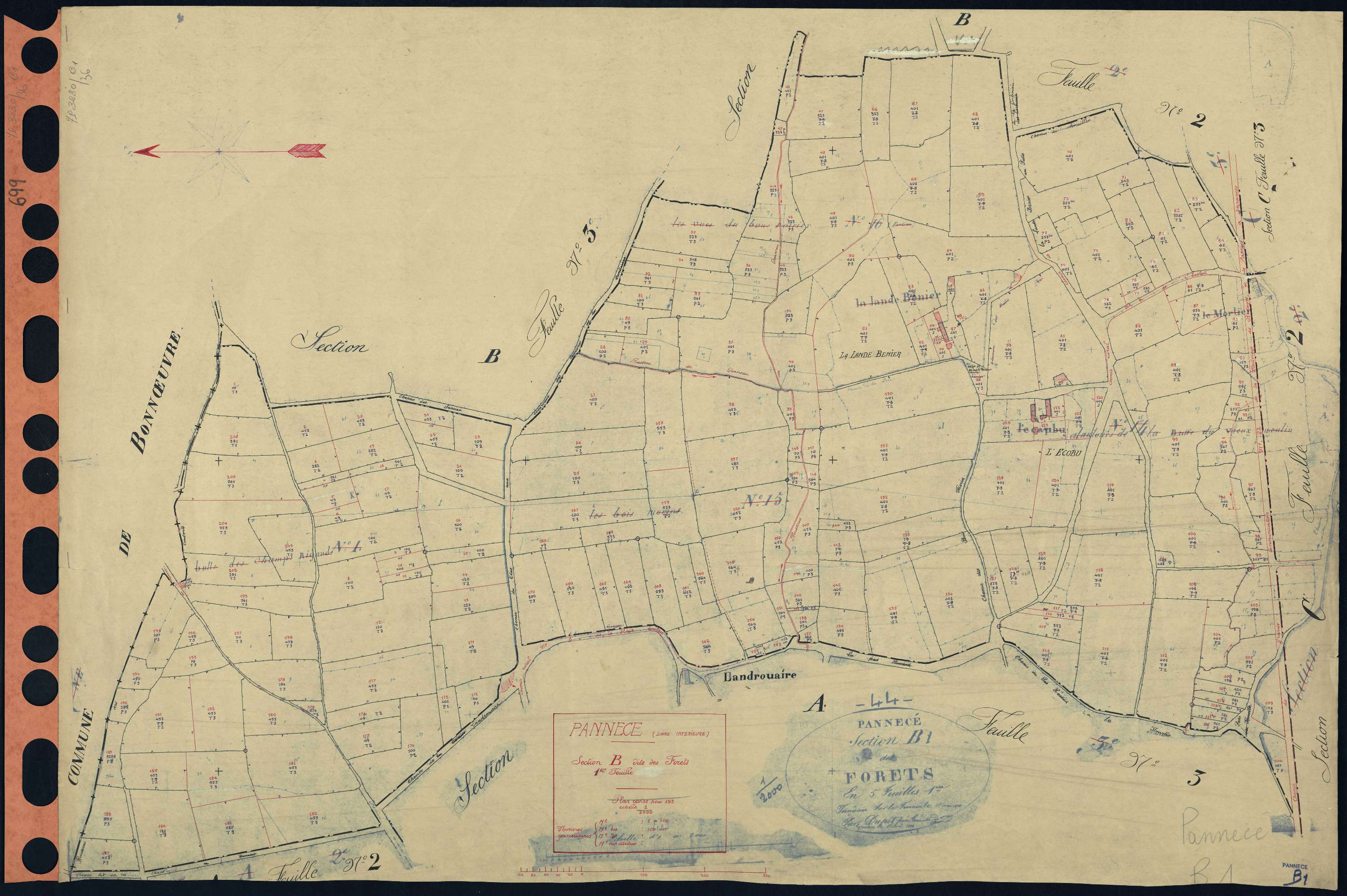 Pannecé - Section B1 Forêts (section des) . 1-206
