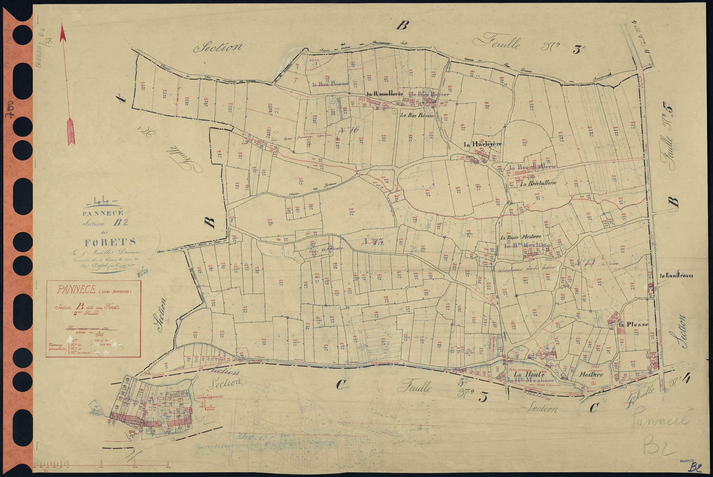 Pannecé - Section B2 Forêts (section des) . 207-541