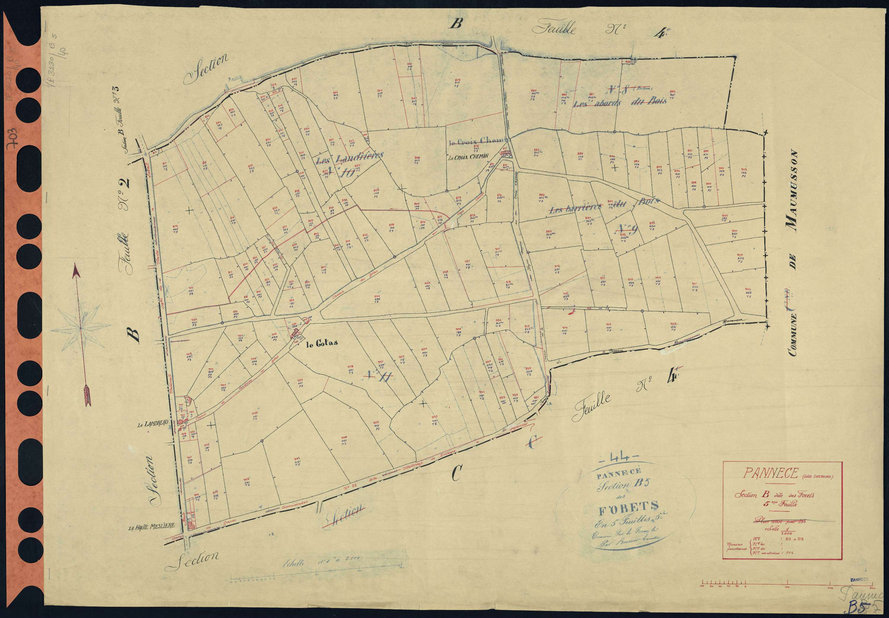 Pannecé - Section B5 Forêts (section des) . 813-972