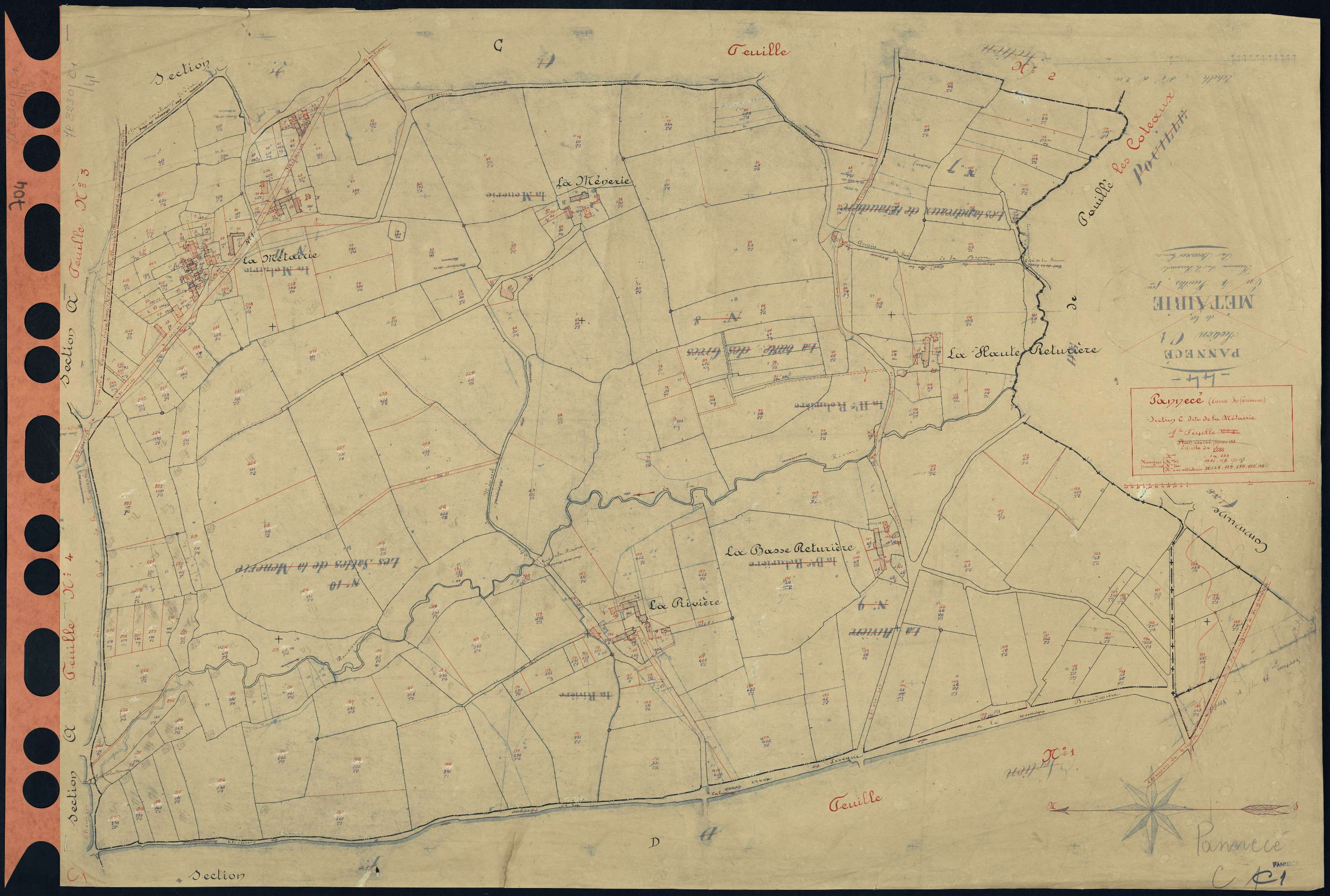Pannecé - Section C1 Métairie (section de La) . 1-253