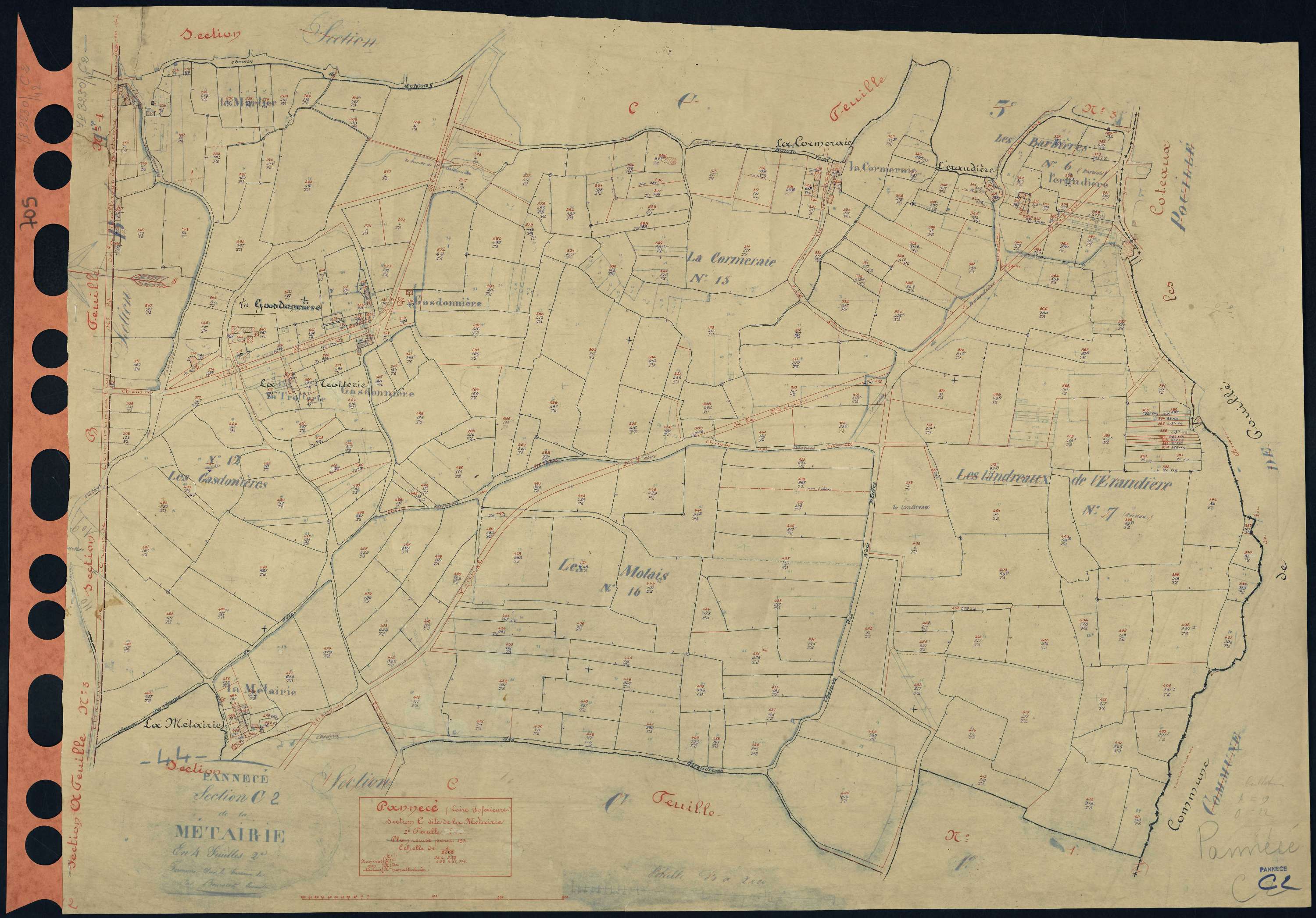 Pannecé - Section C2 Métairie (section de La) . 254-557
