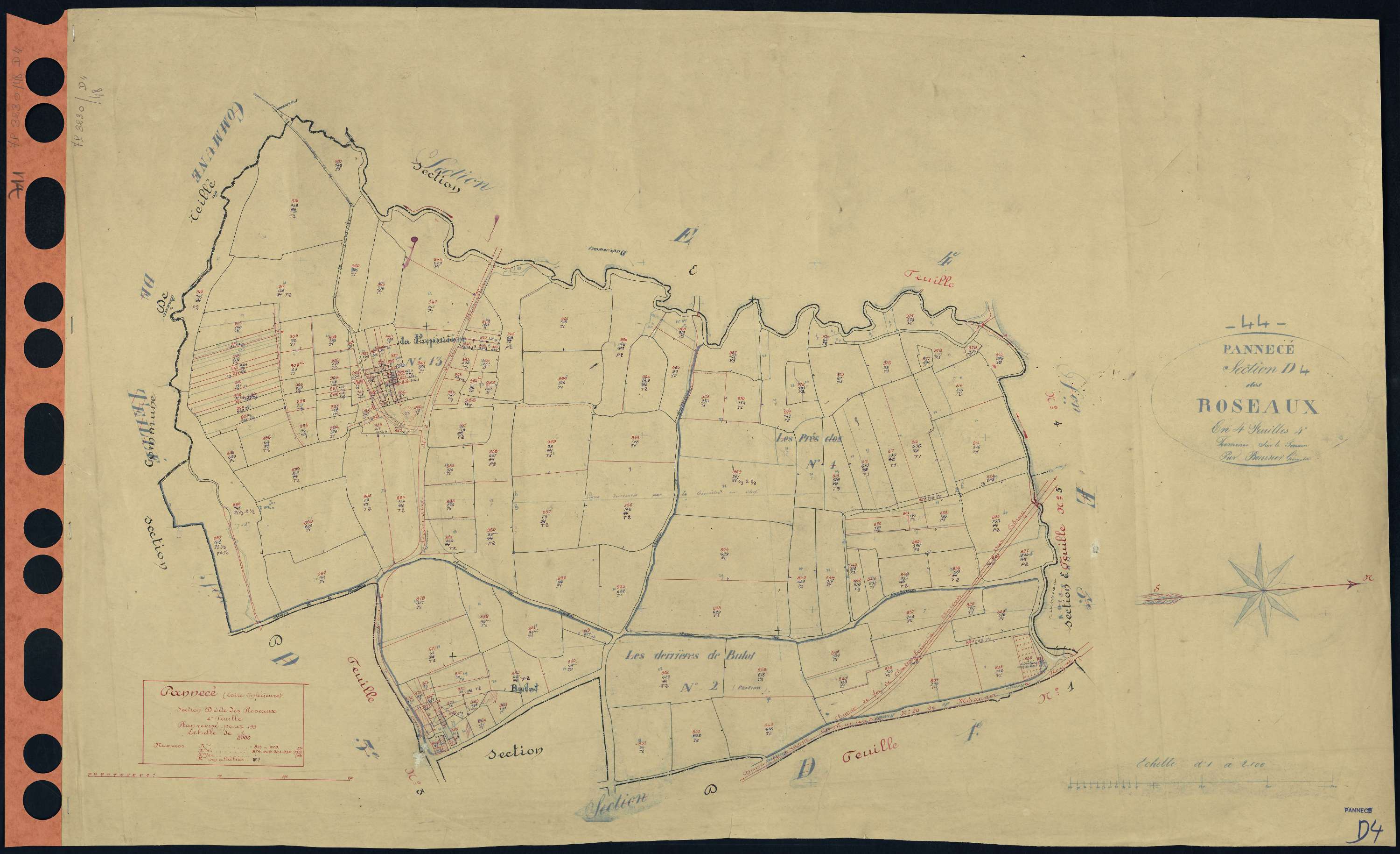 Pannecé - Section D4 Roseaux (section des) . 813-979