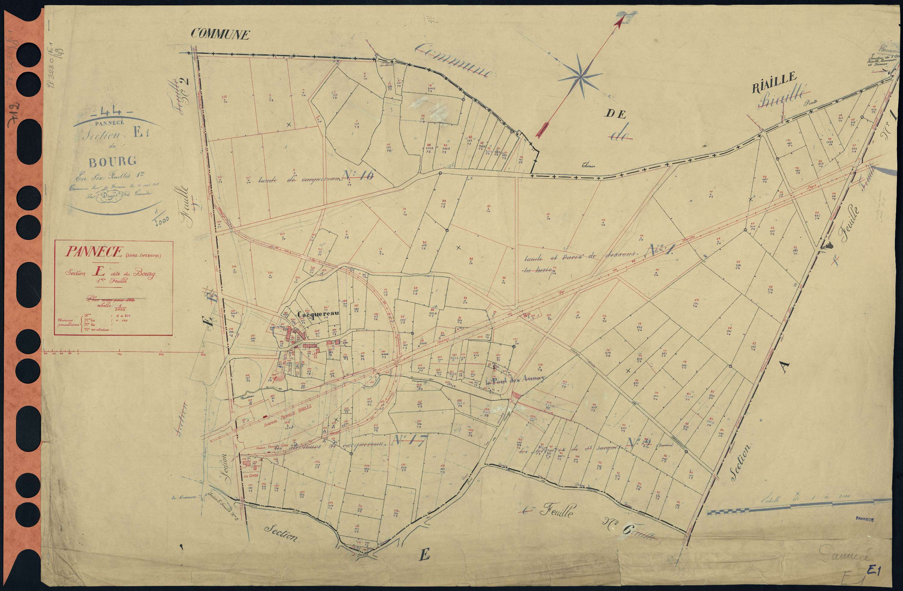 Pannecé - Section E1 Bourg (section du) . 1-218