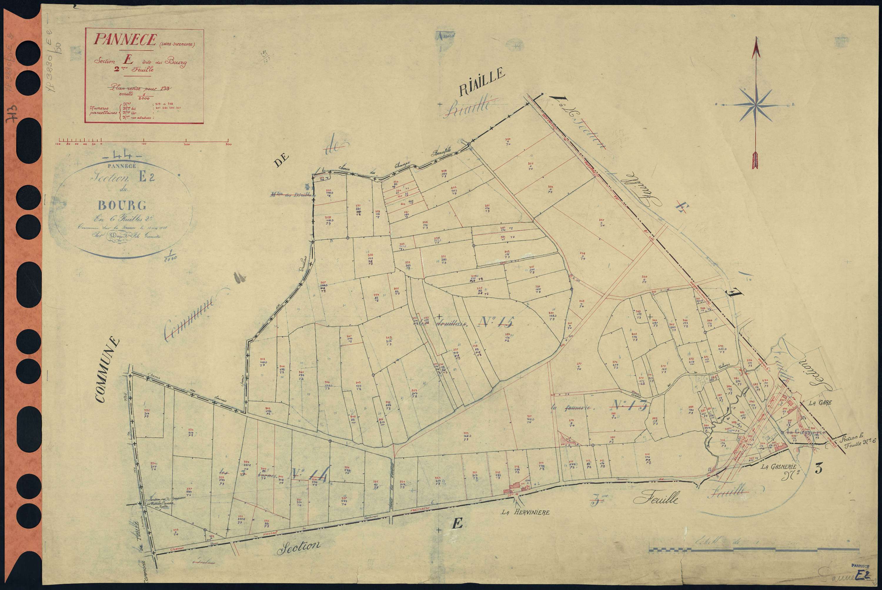 Pannecé - Section E2 Bourg (section du) . 219-358