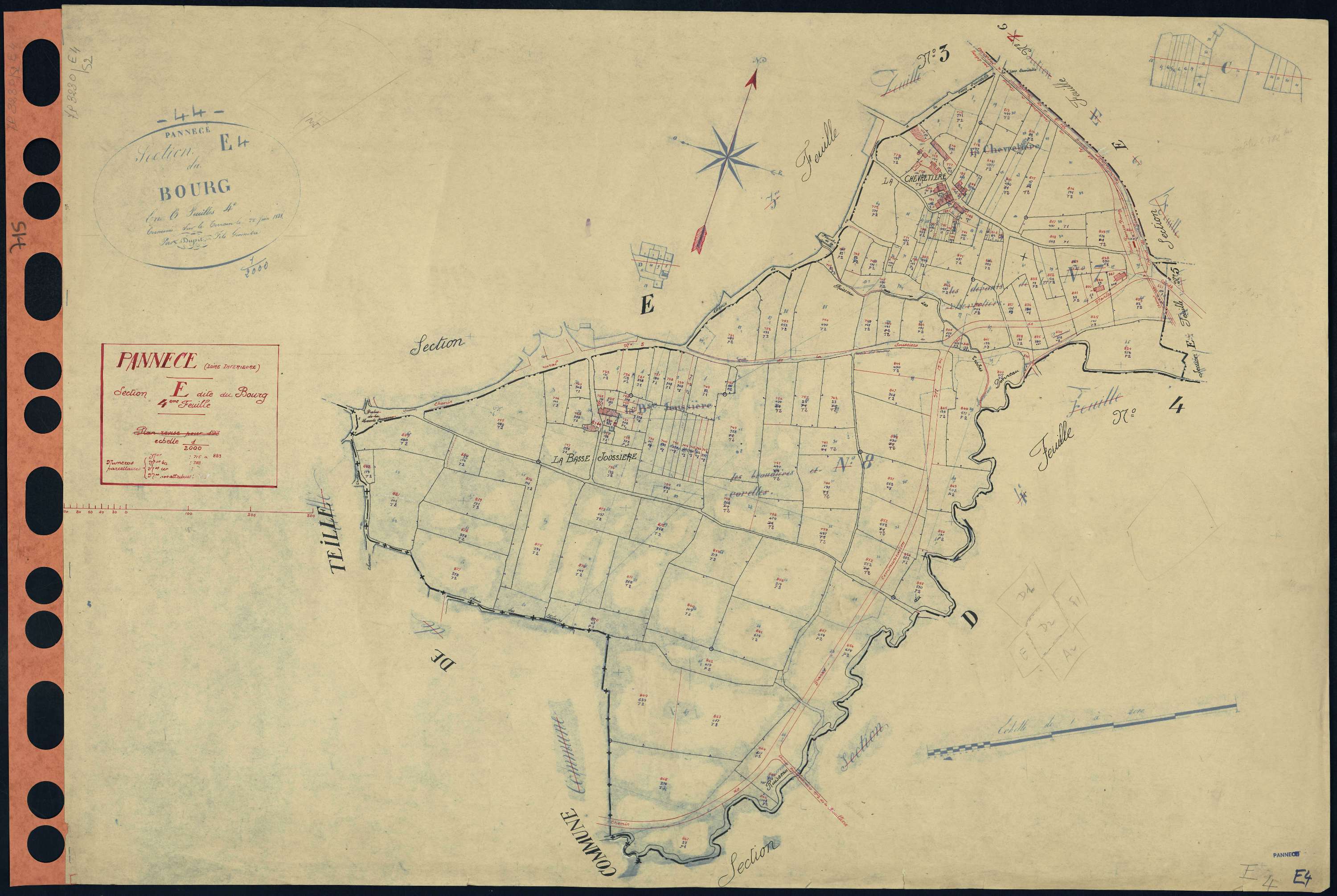 Pannecé - Section E4 Bourg (section du) . 715-883