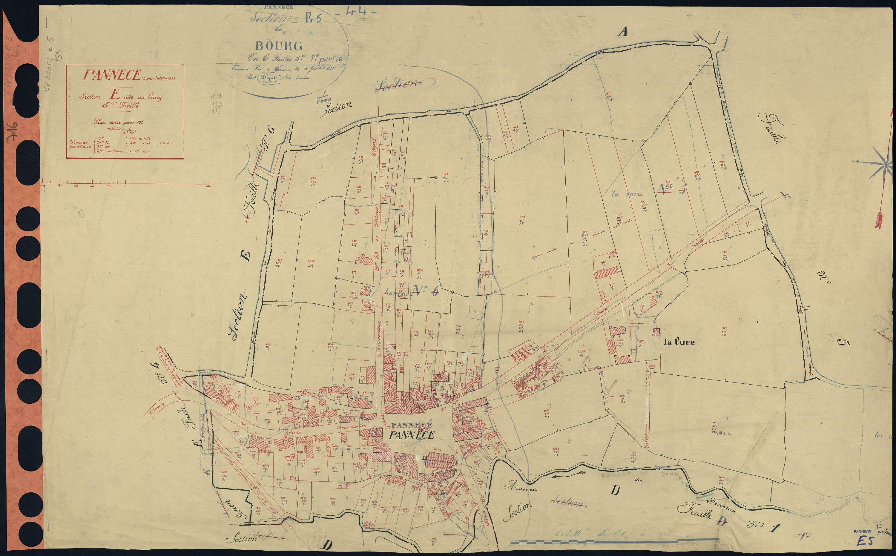 Pannecé - Section E5 Bourg (section du) . 884-1113