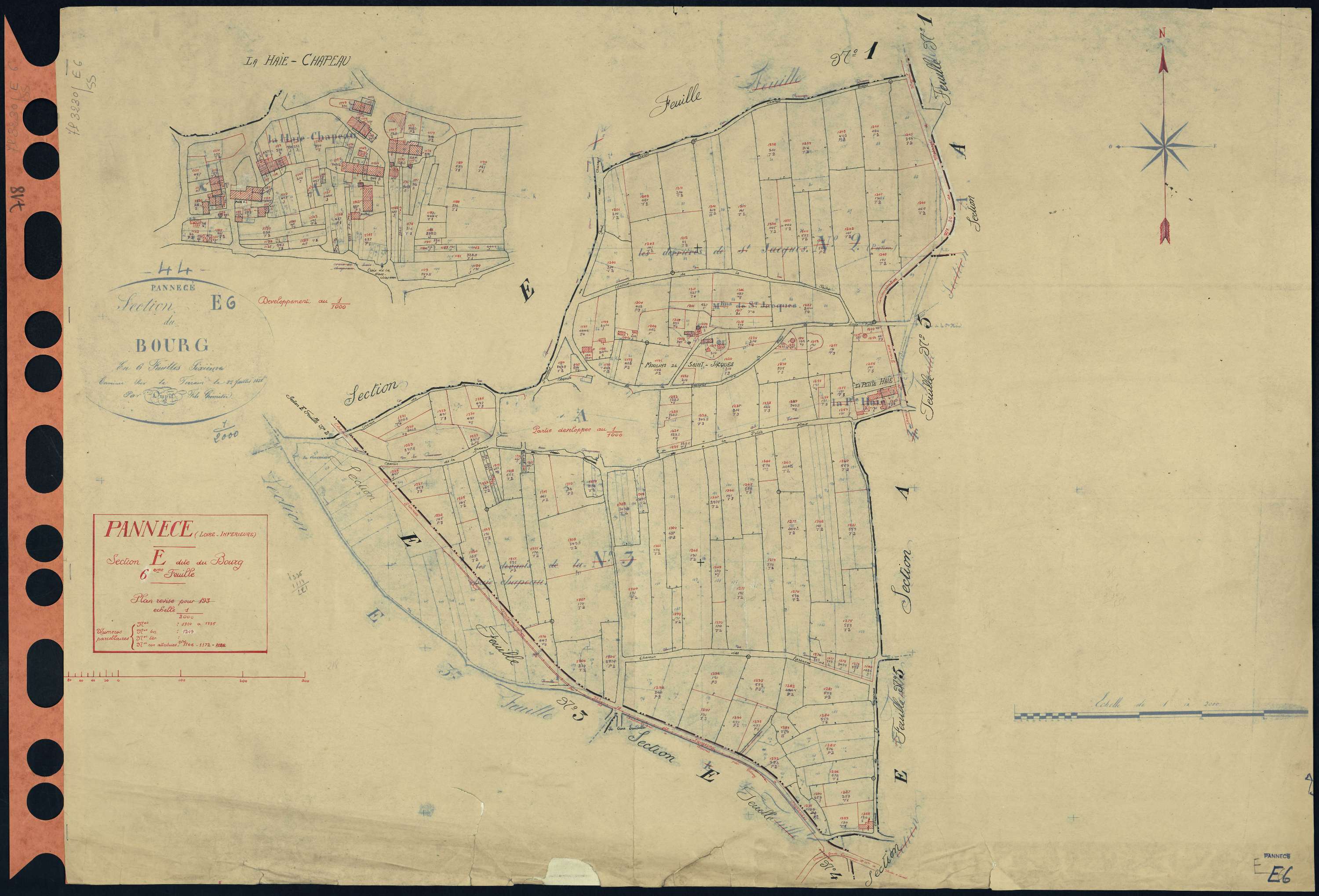 Pannecé - Section E6 Bourg (section du) . 1114-1335