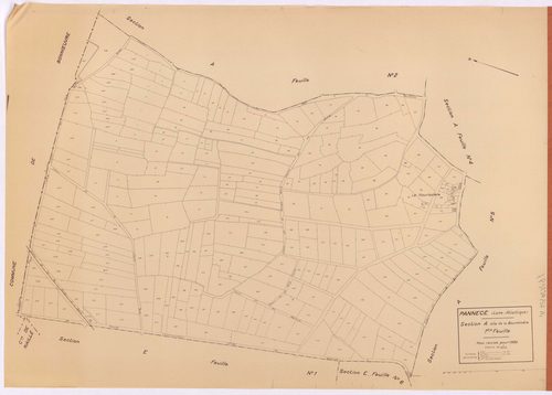 Pannecé - Section A1 Bourdinière (section de La) ; 1-257