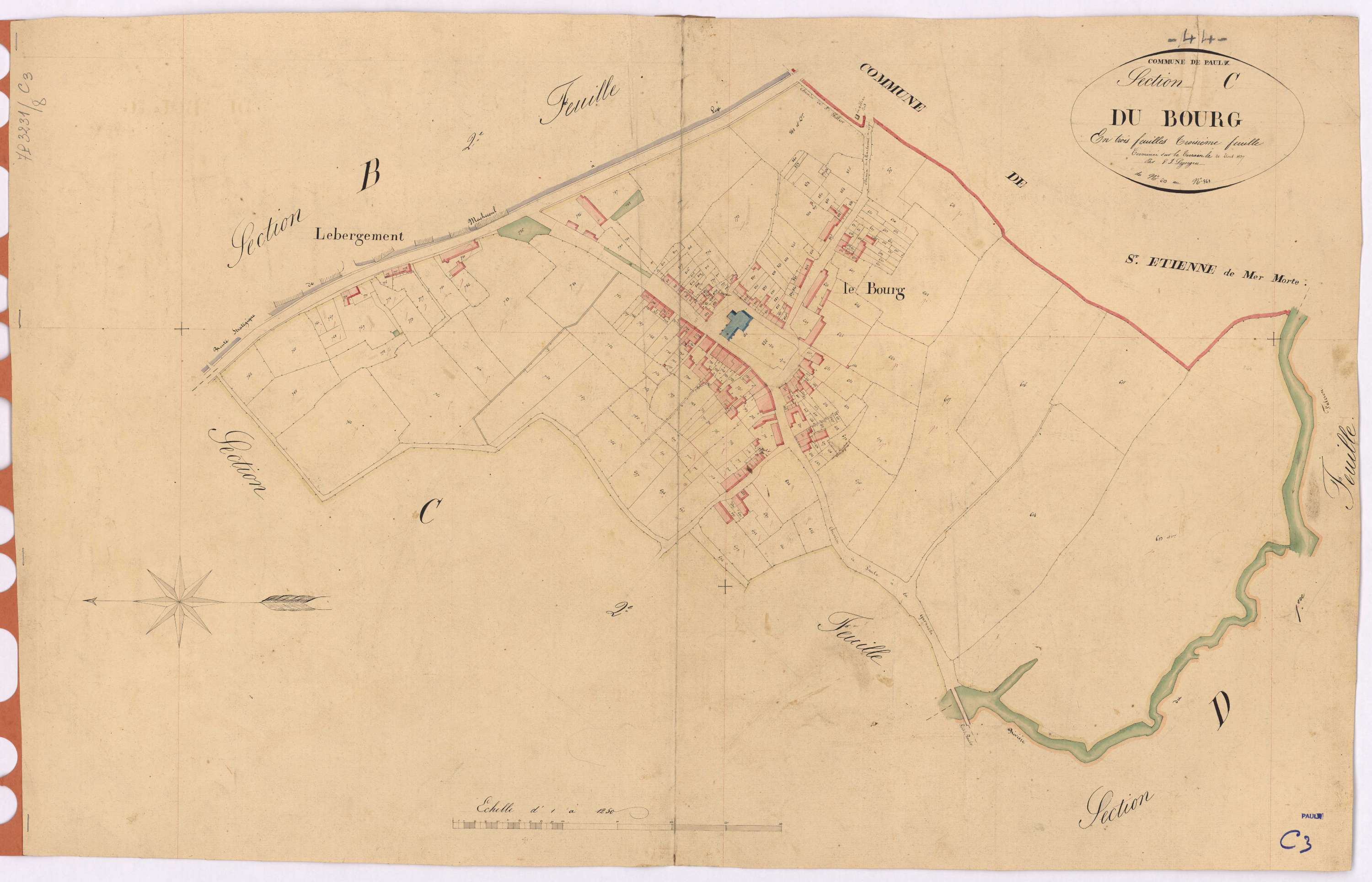 Paulx - Section C3 Bourg (section du) ; 613-861