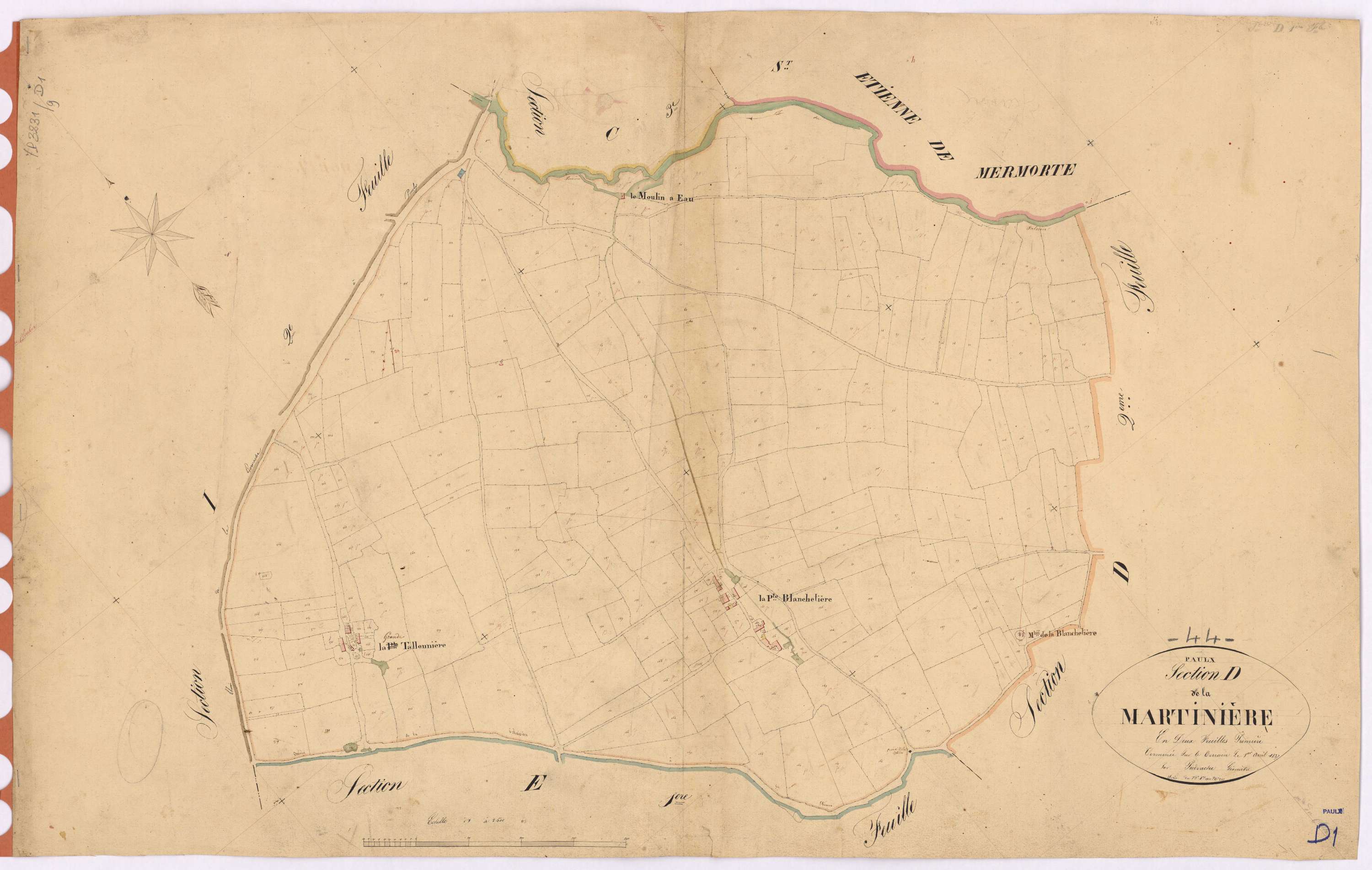 Paulx - Section D1 Martinière (section de La) ; 1-281