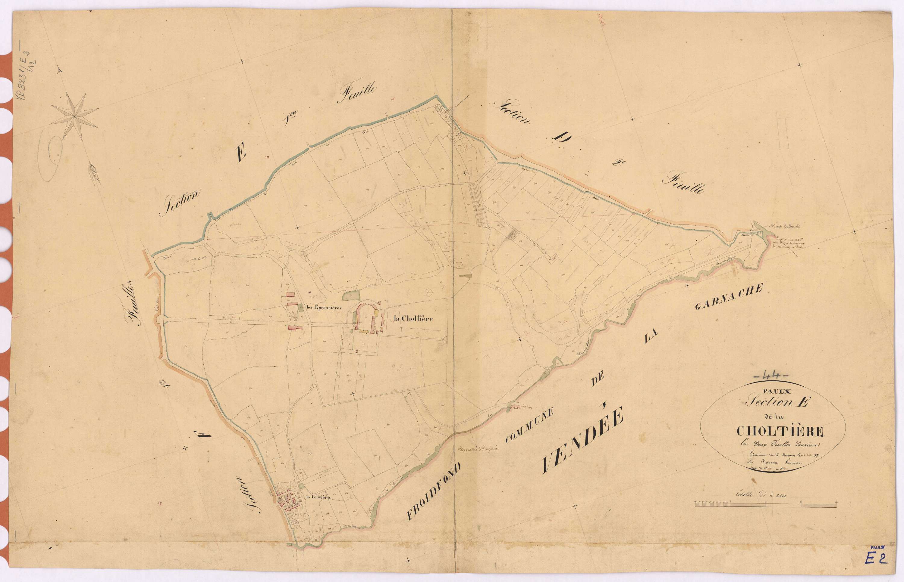 Paulx - Section E2 Choltière (section de La) ; 499-737