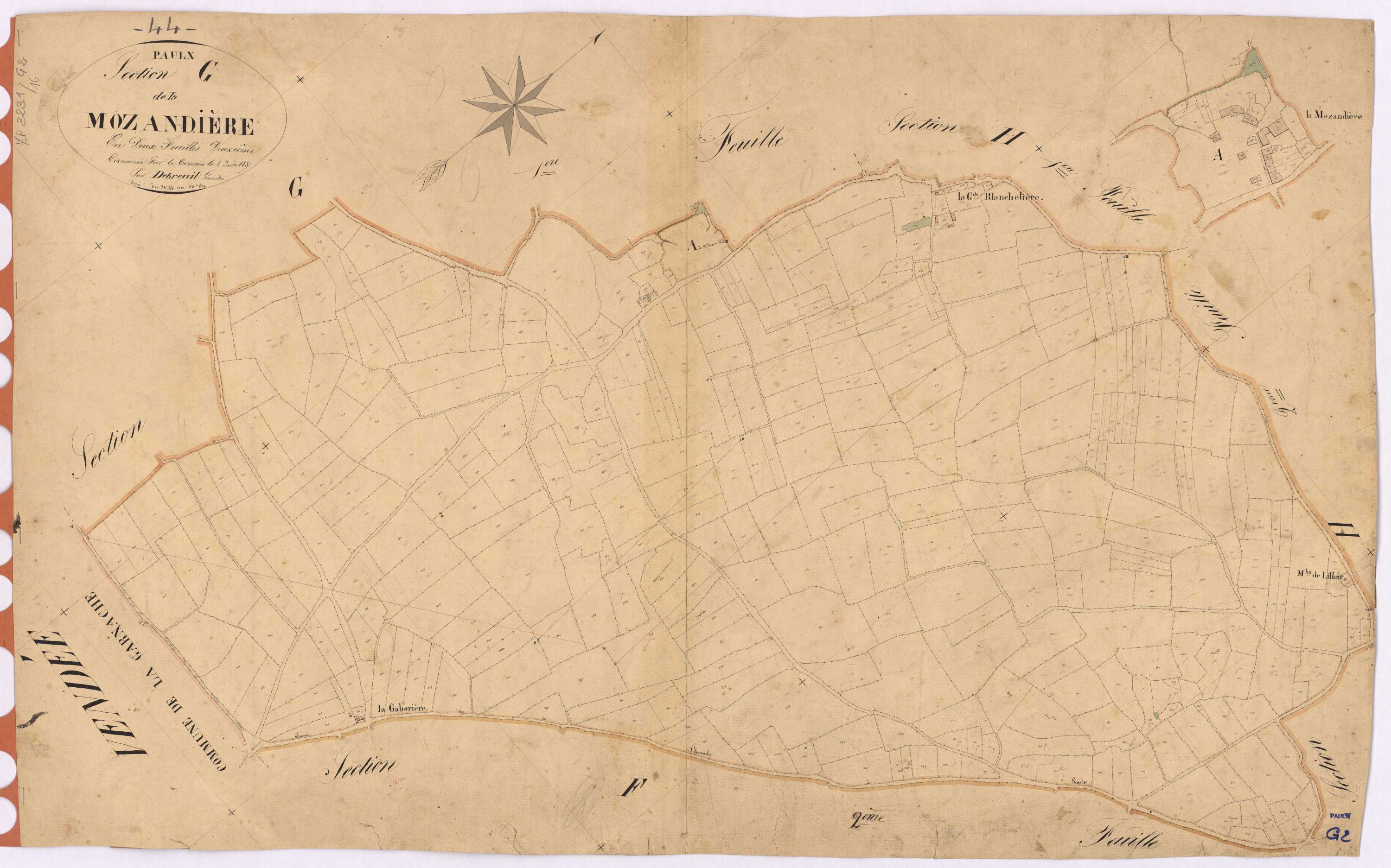 Paulx - Section G2 Mozandière (section de La) ; 266-639