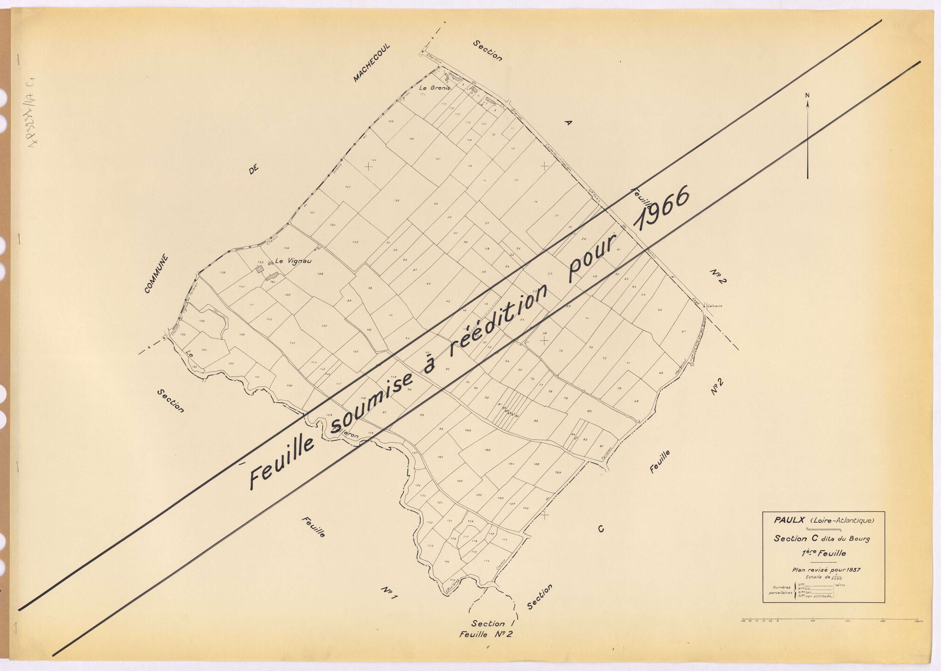Paulx - Section C1 Bourg (section du) ; 1-174