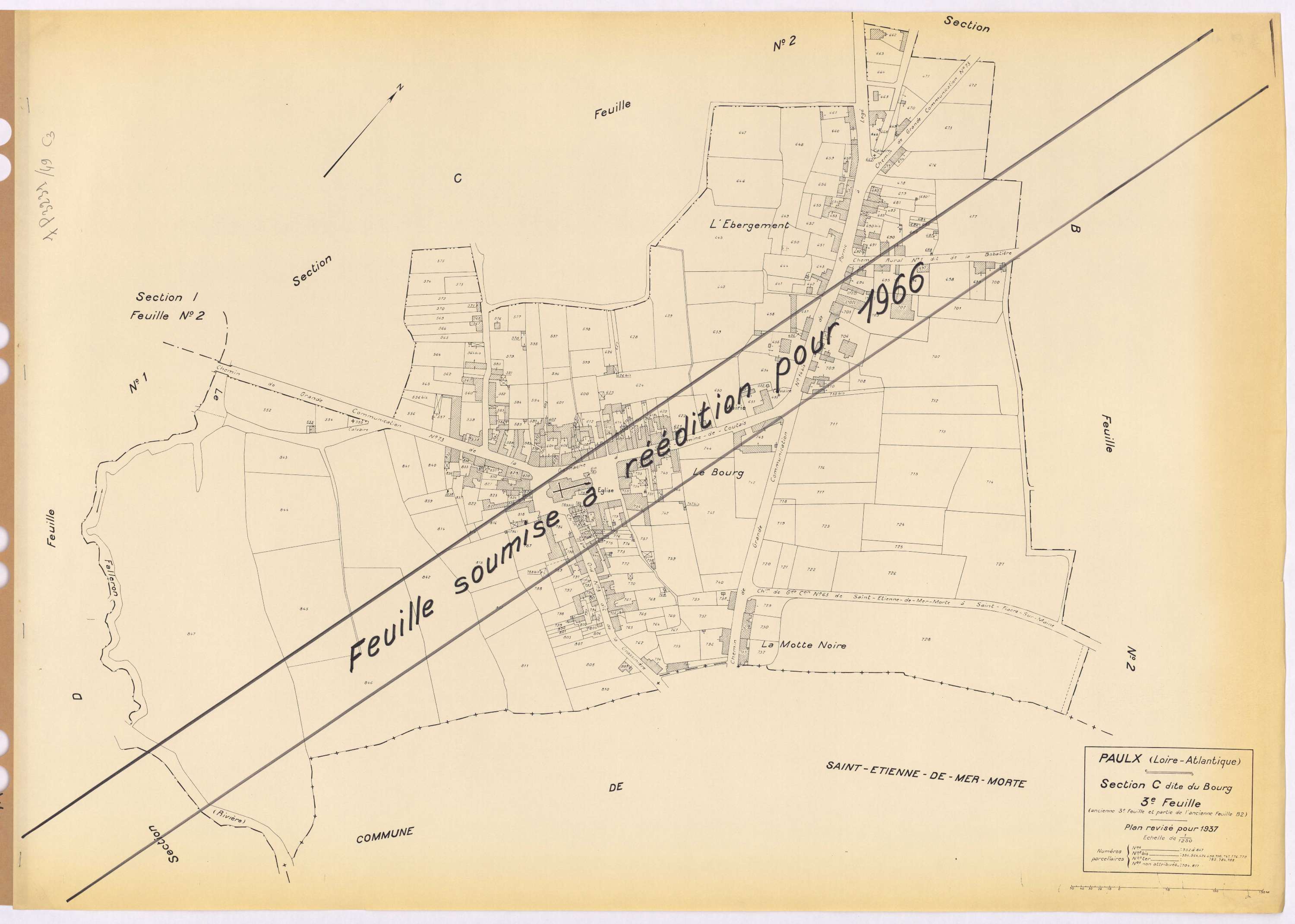 Paulx - Section C3 Bourg (section du) ; 552-847