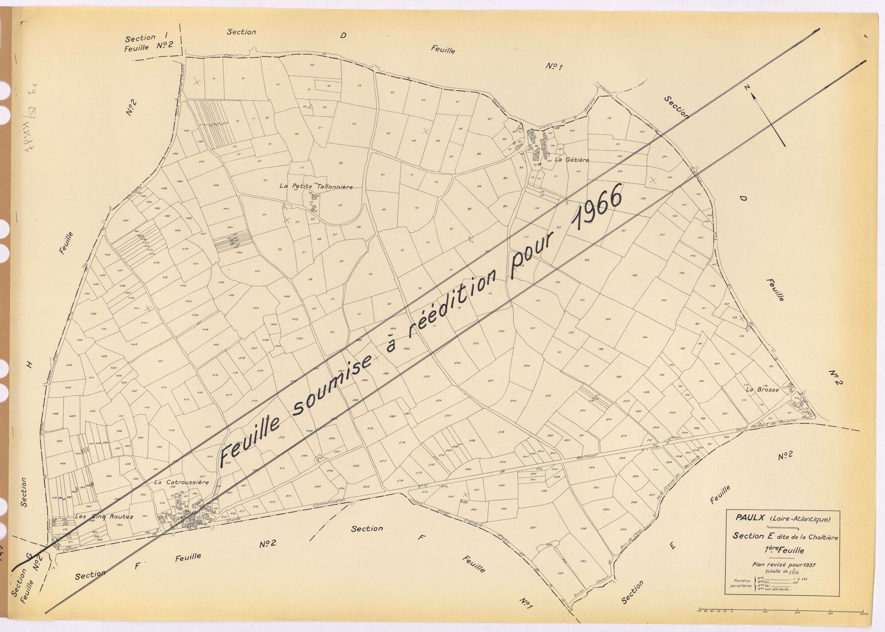 Paulx - Section E1 Choltière (section de La) ; 1-493