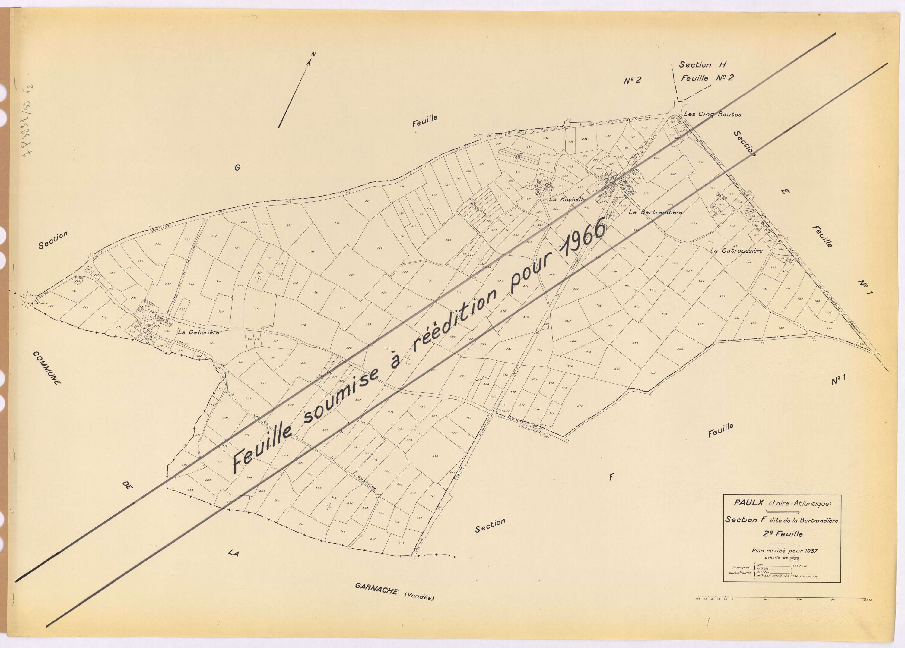Paulx - Section F2 Bertrandière (section de La) ; 263-602