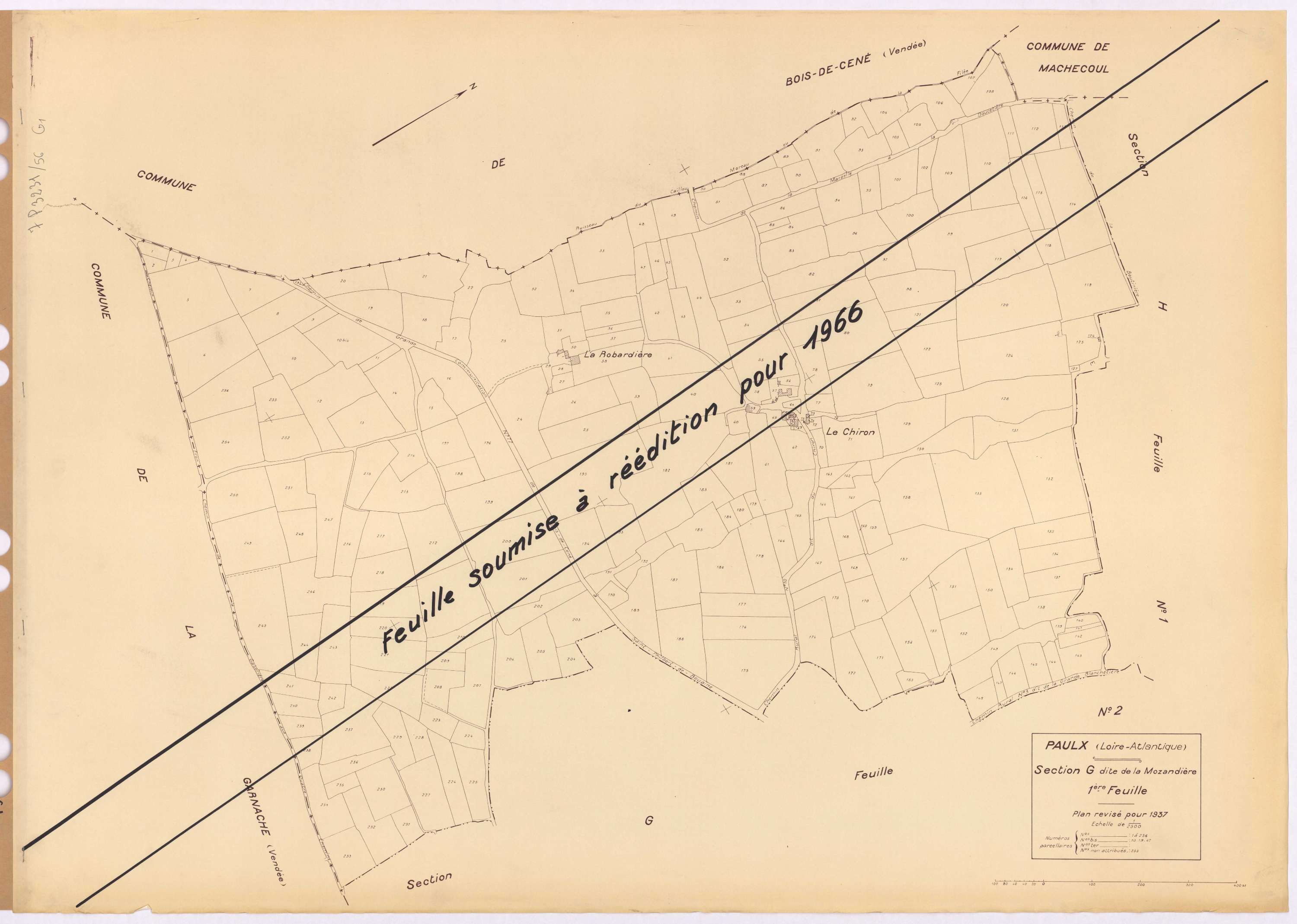Paulx - Section G1 Mozandière (section de La) ; 1-256