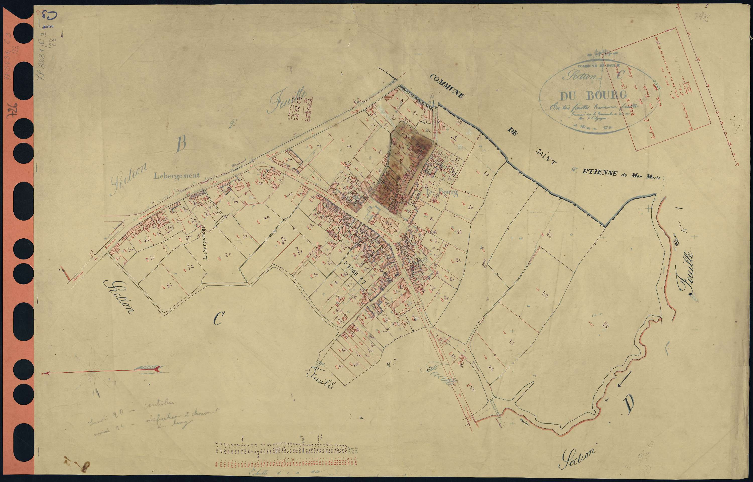 Paulx - Section C3 Bourg (section du) . 552-847