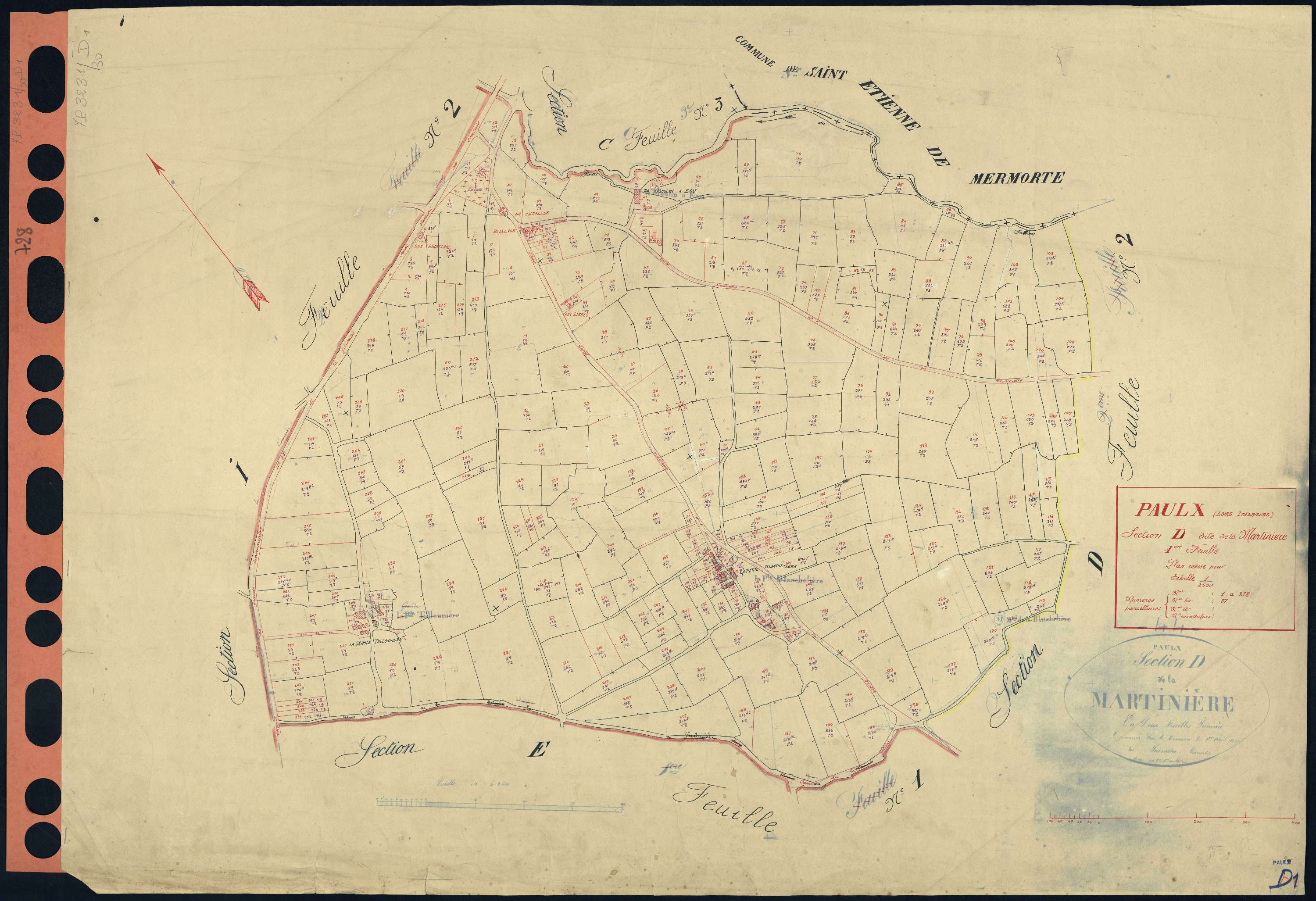 Paulx - Section D1 Martinière (section de La) . 1-278