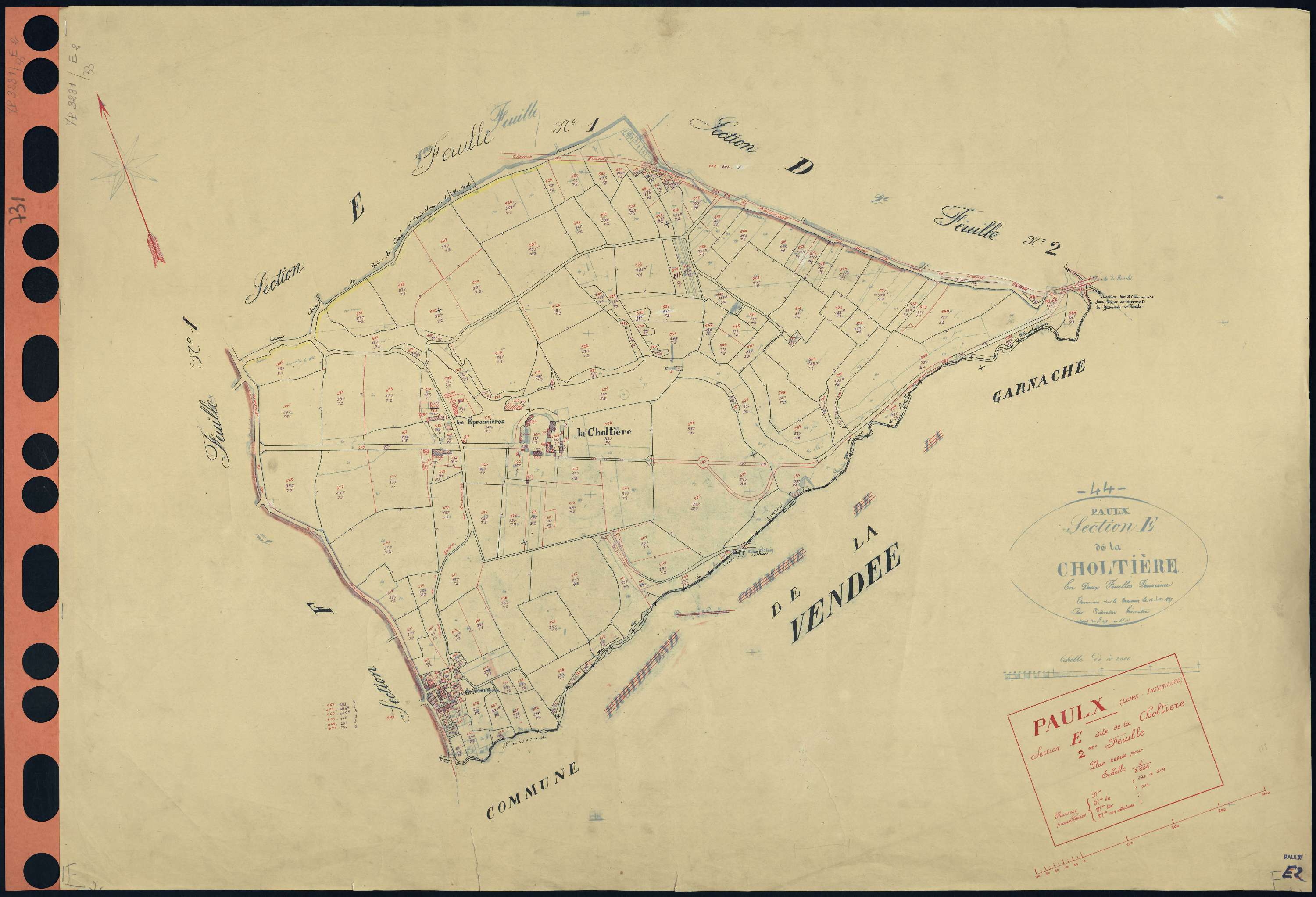 Paulx - Section E2 Choltière (section de La) . 494-679