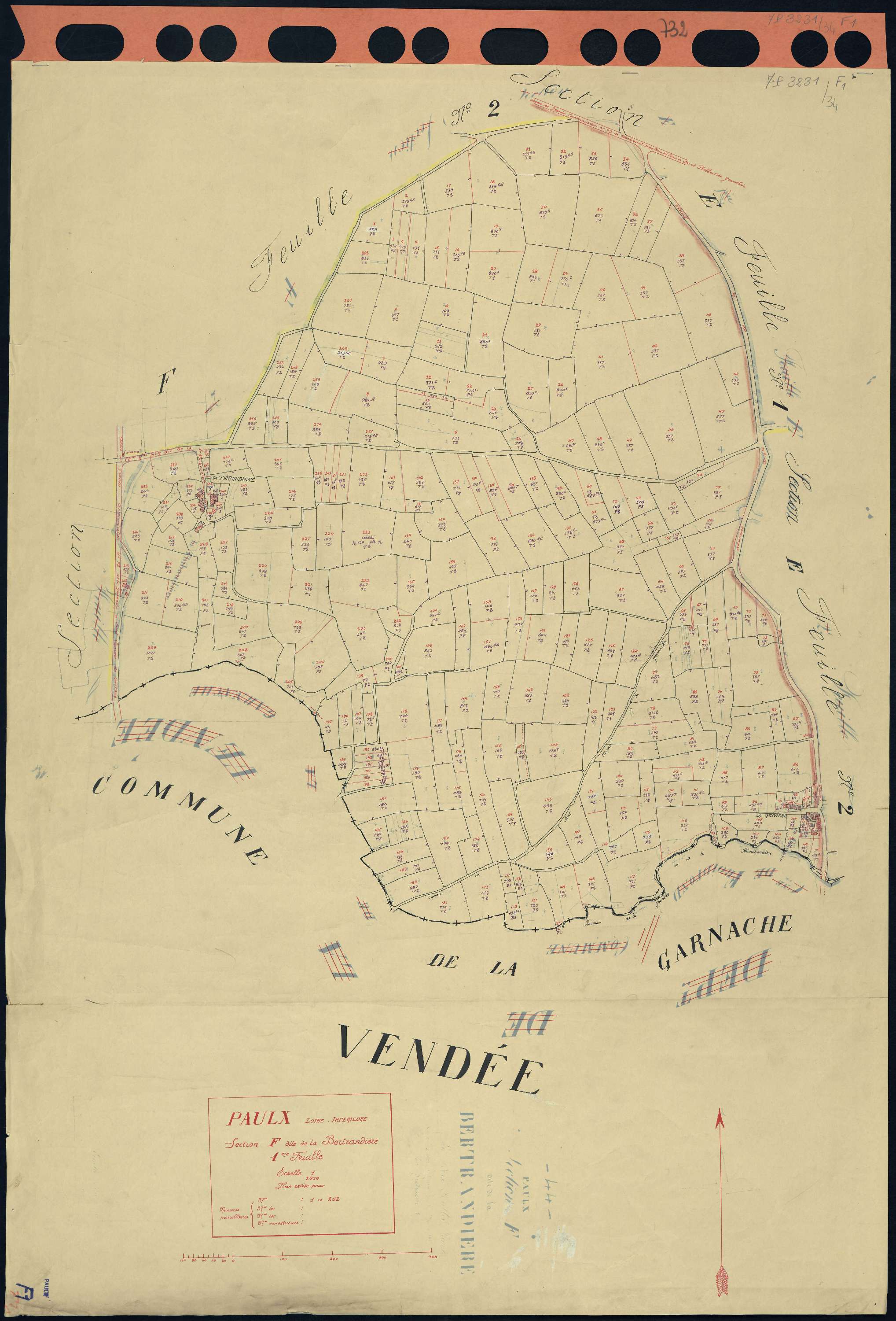 Paulx - Section F1 Bertrandière (section de La) . 1-262