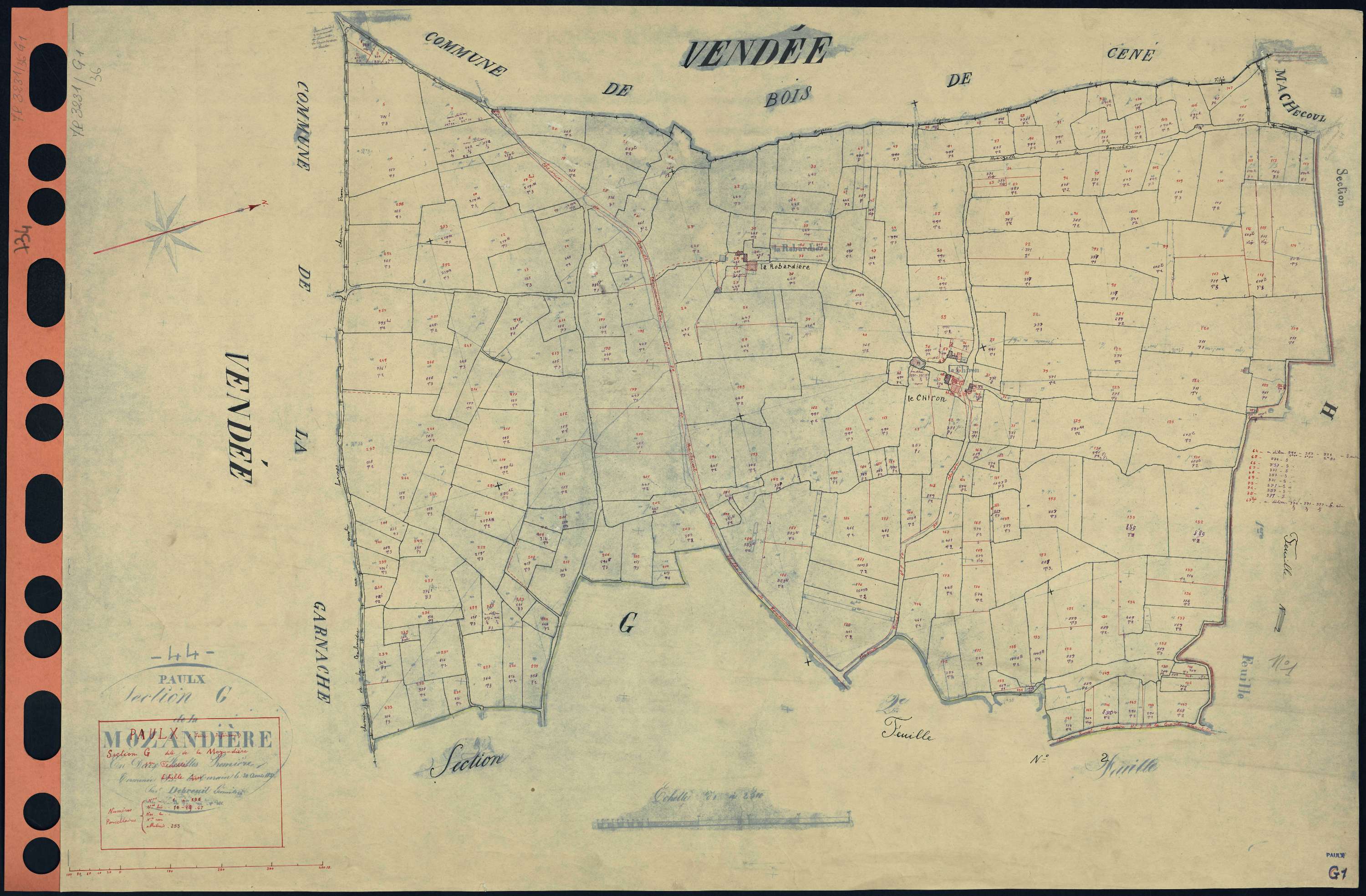 Paulx - Section G1 Mozandière (section de La) . 1-256