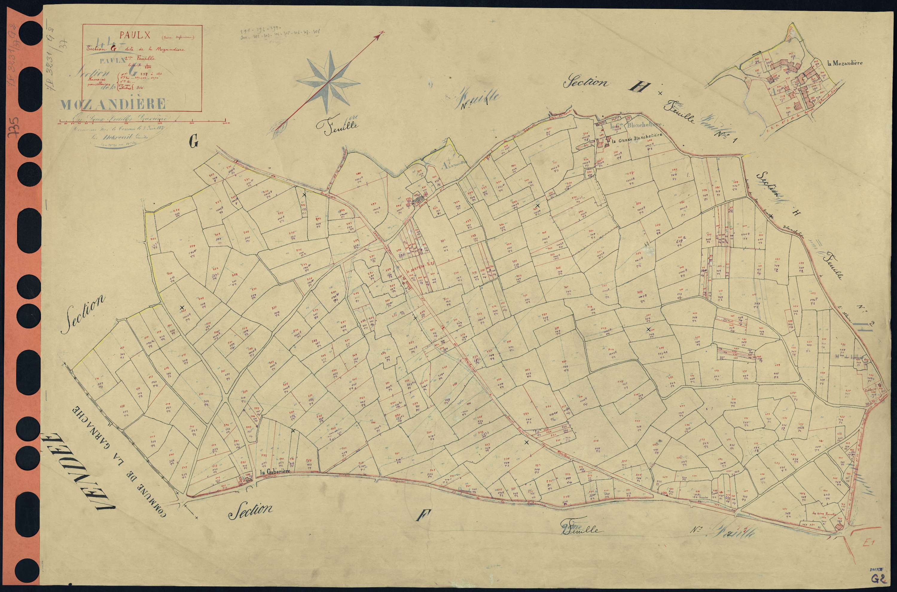 Paulx - Section G2 Mozandière (section de La) . 257-620